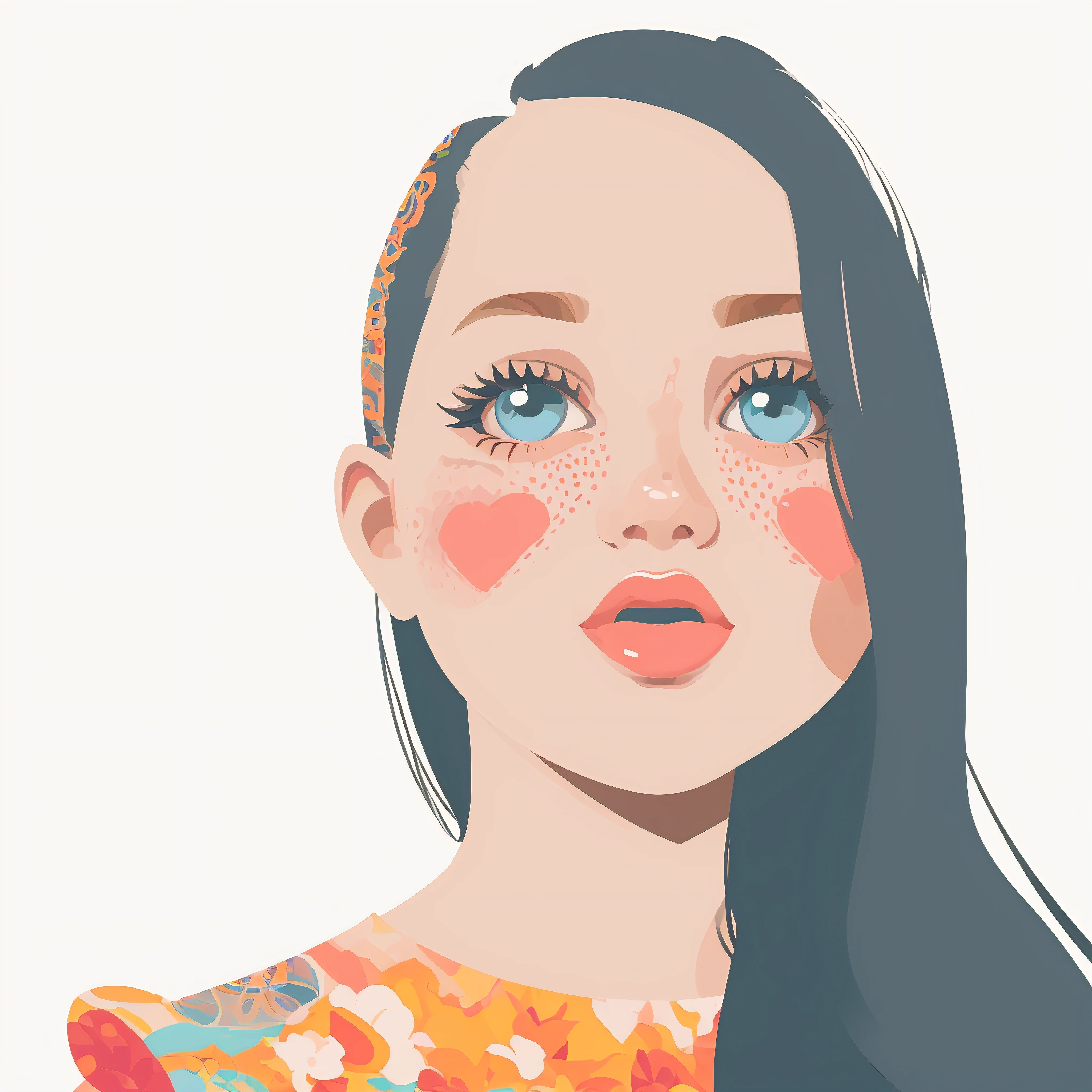 girl, illustration, vector, detail