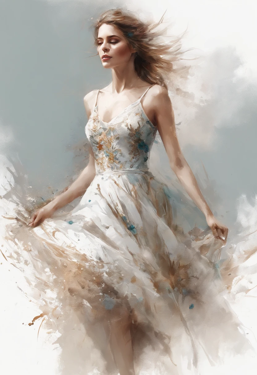 Perfect centering, Pretty Girl Rabbit, Wear a brilliant dress, Wearing a pochette, cheerfulness, Standing position, Abstract beauty, Centered, Looking at the camera, Facing the camera, Approaching perfection, Dynamic, Highly detailed, Smooth, Sharp Focus, 8K, hight resolution, Illustration, art by carne griffiths and wadim kashin, White background