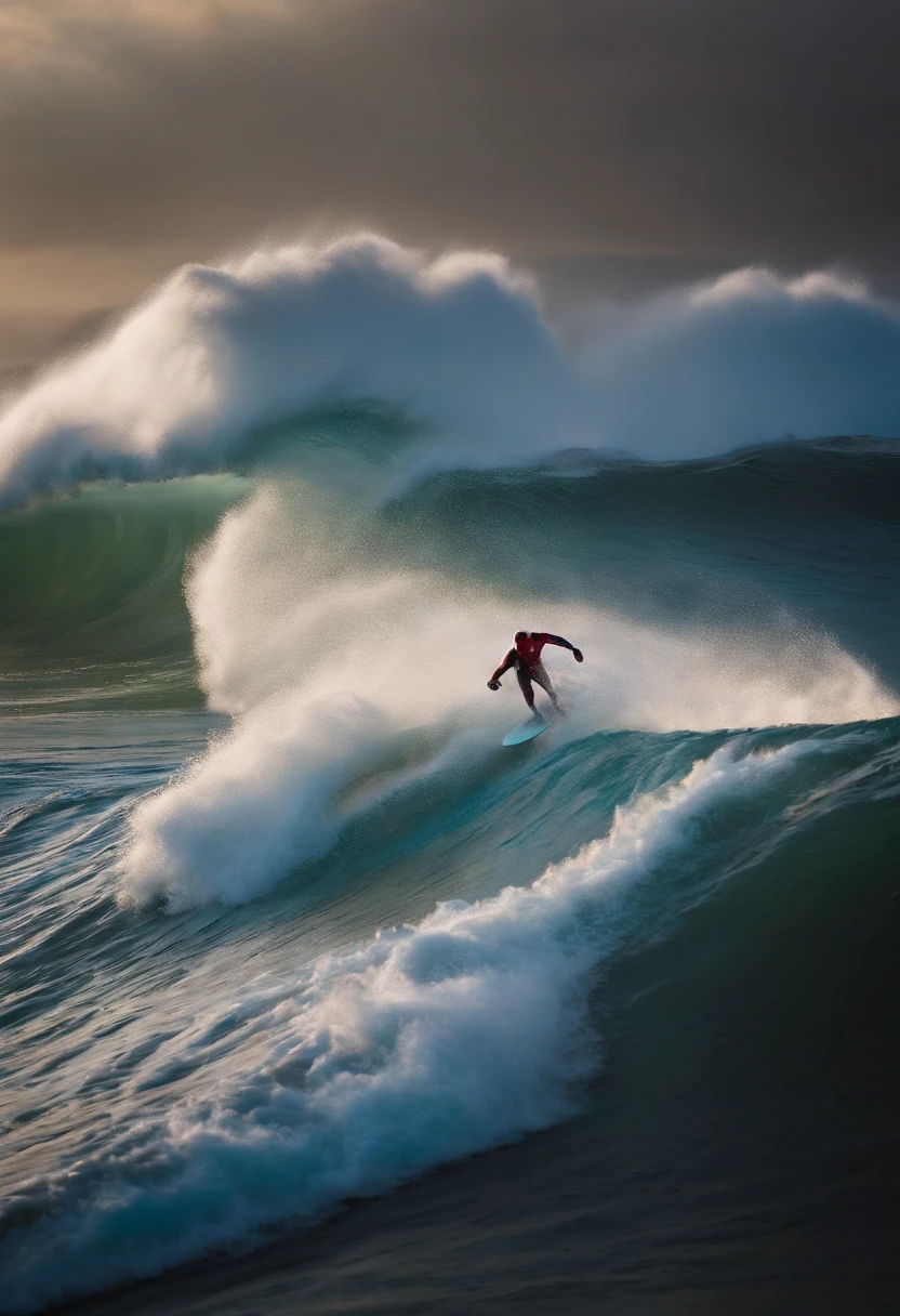 Ironman surfando na prancha de surf