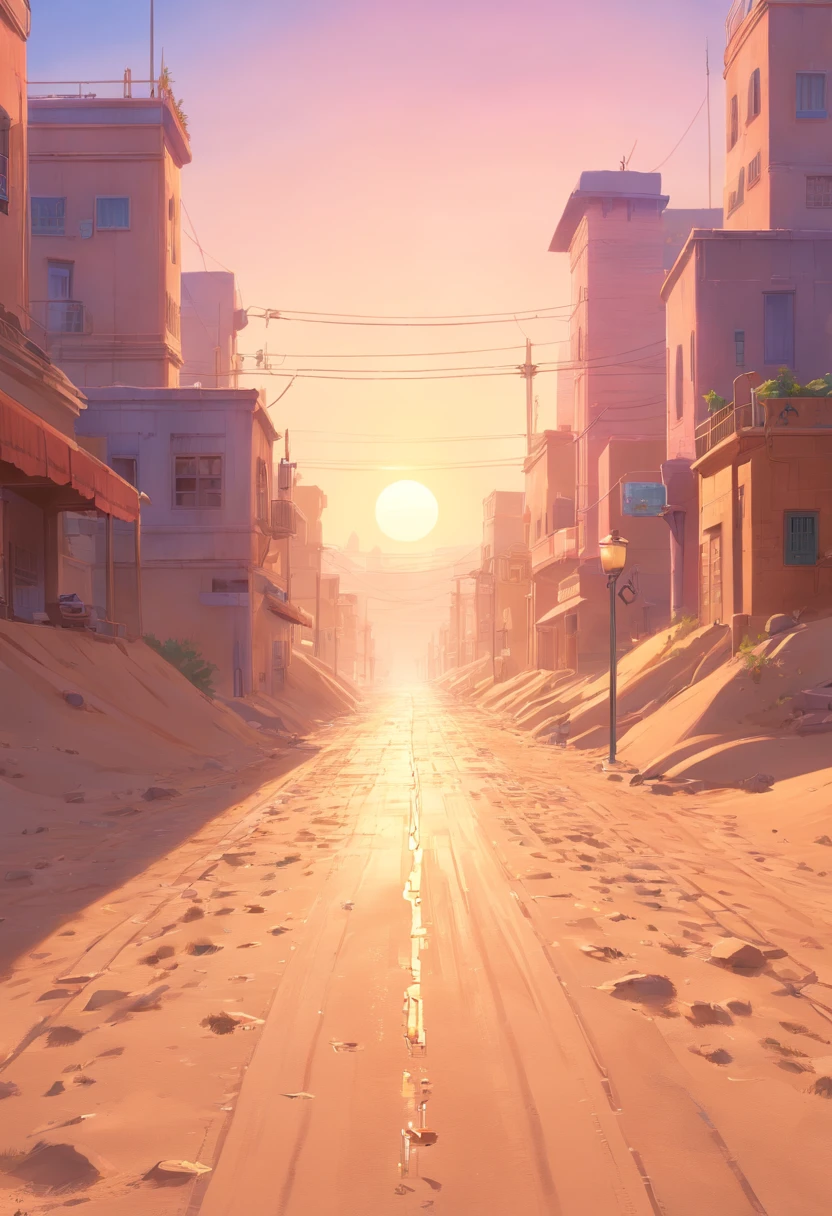 Create a Disney 3D-style illustration of a dusty road in the Judean desert where the incident took place. Emphasize the realism and attention to detail in the environment, including the texture of the dusty road, the desert landscape, and the soft lighting from the sun. Make the scene feel immersive and inviting.