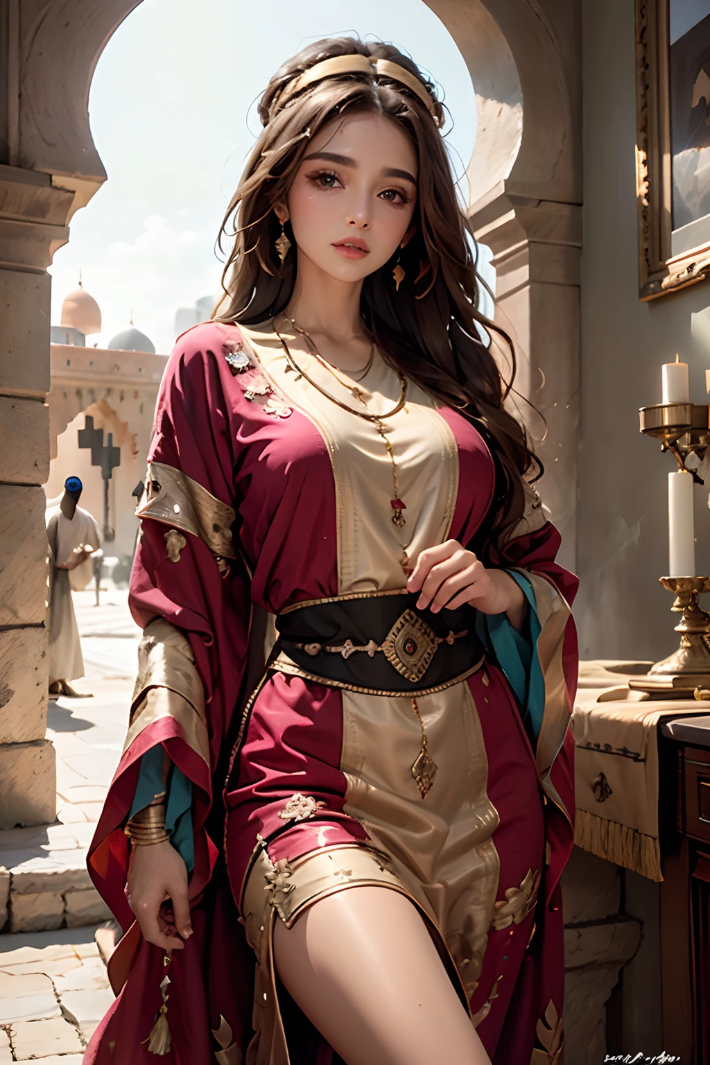 Caftan marocain Islamic hyper realistic super detailed