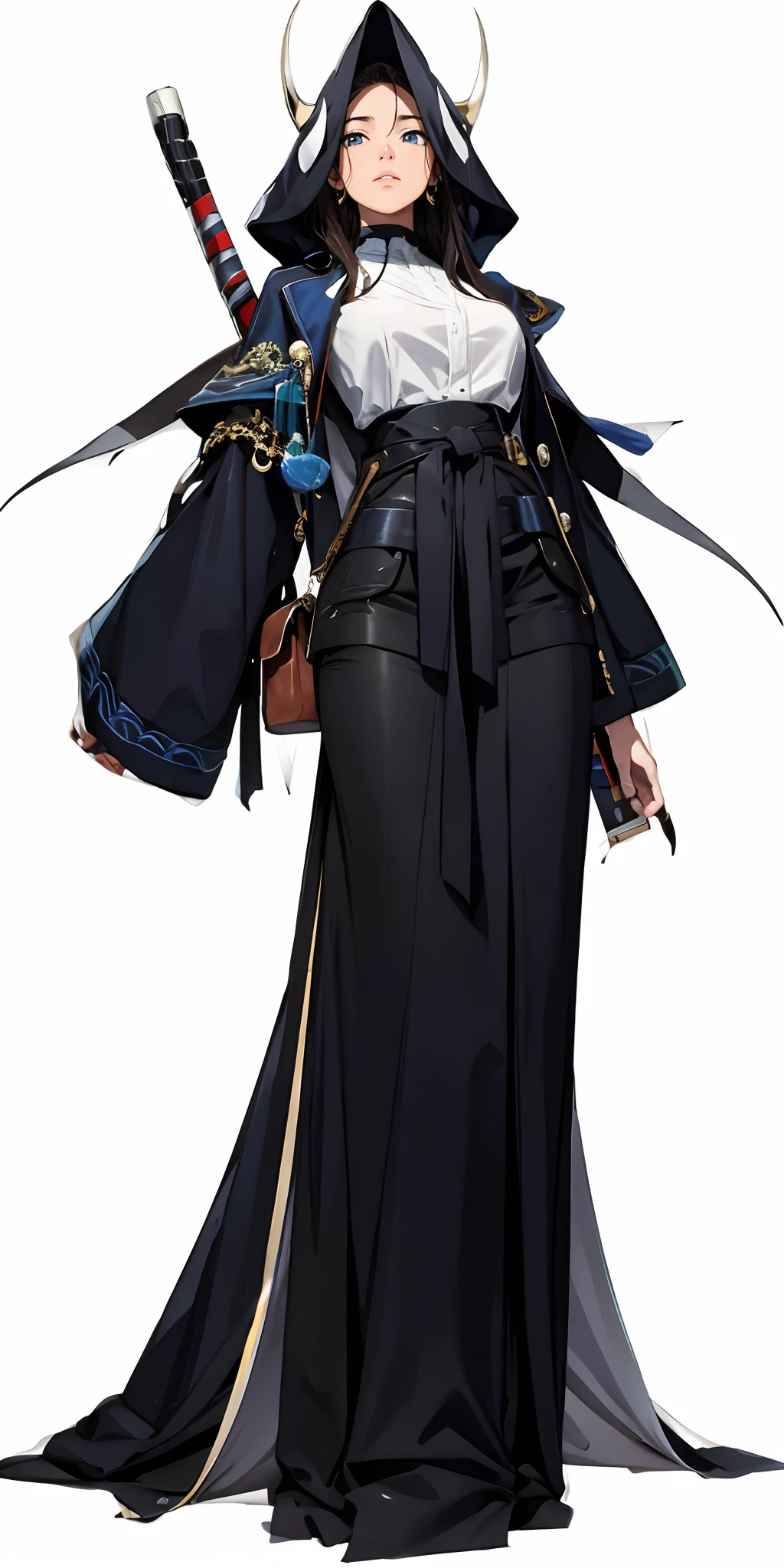 best quality, 3/4 body, portrait, beautiful well-endowed curvaceous woman with big gorgeous eyes, a powerful Shinigami from the Bleach universe, radiating an aura of spiritual energy. Dressed in traditional black robes and wielding a Zanpakuto, their presence commands respect. With intense eyes and a determined expression, they are ready to face any threat that arises in the realm of spirits. Best quality, intricate details, clean lines, eye-catching composition, soft tones, anime realism, perfect illustration