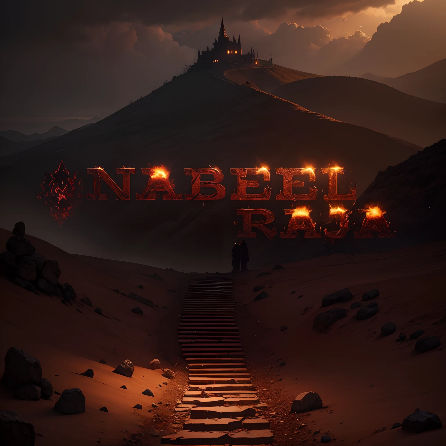 a path to the paths of hell where, where purgatory full of pure sinners can be seen in the distance who are being chanted by many demons, in fire and spears, high detail, photorealistic, 4k high details, render unreal