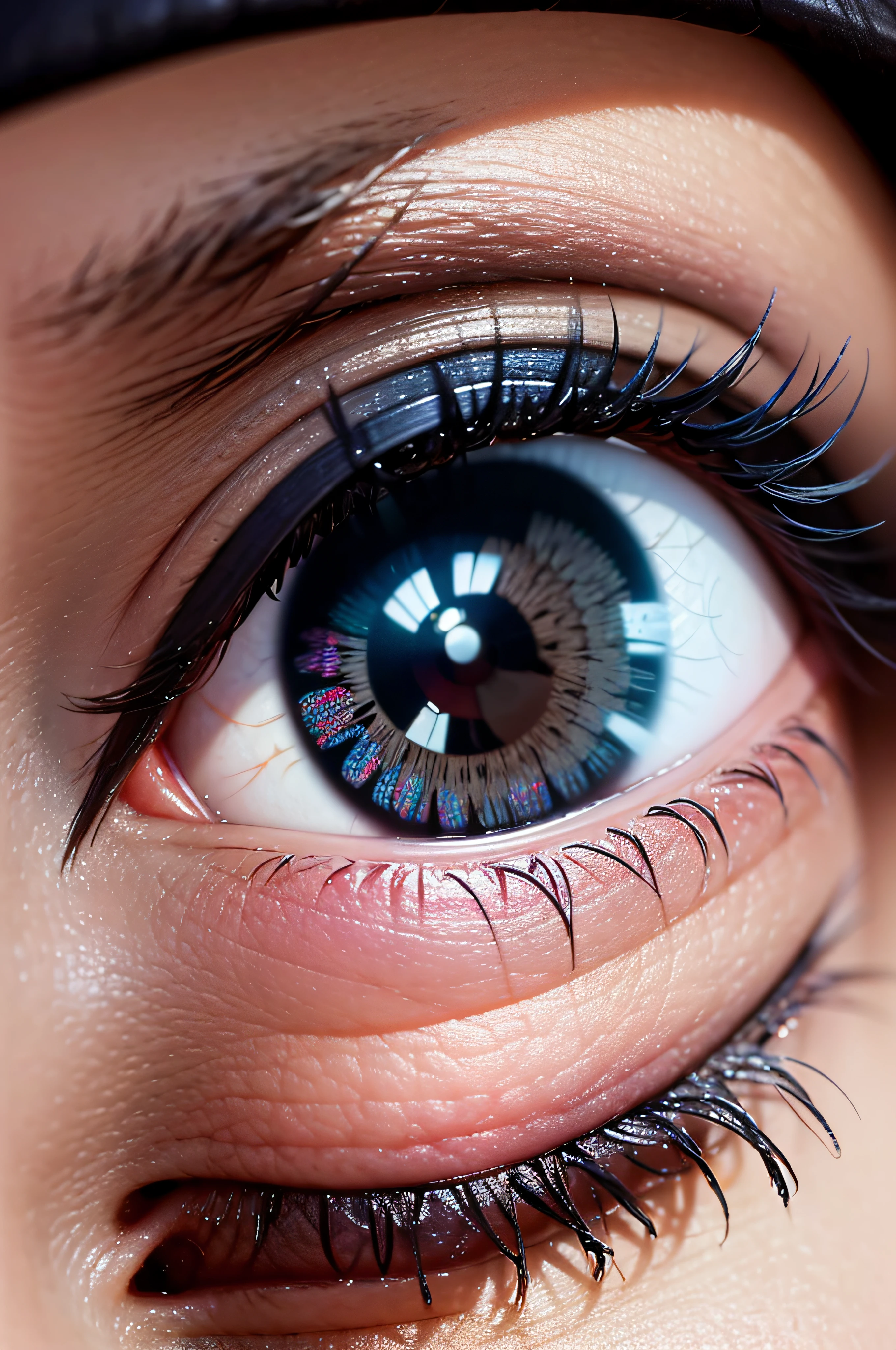 zoom dentro do olho, detalhe, 8k, ultrarrealista