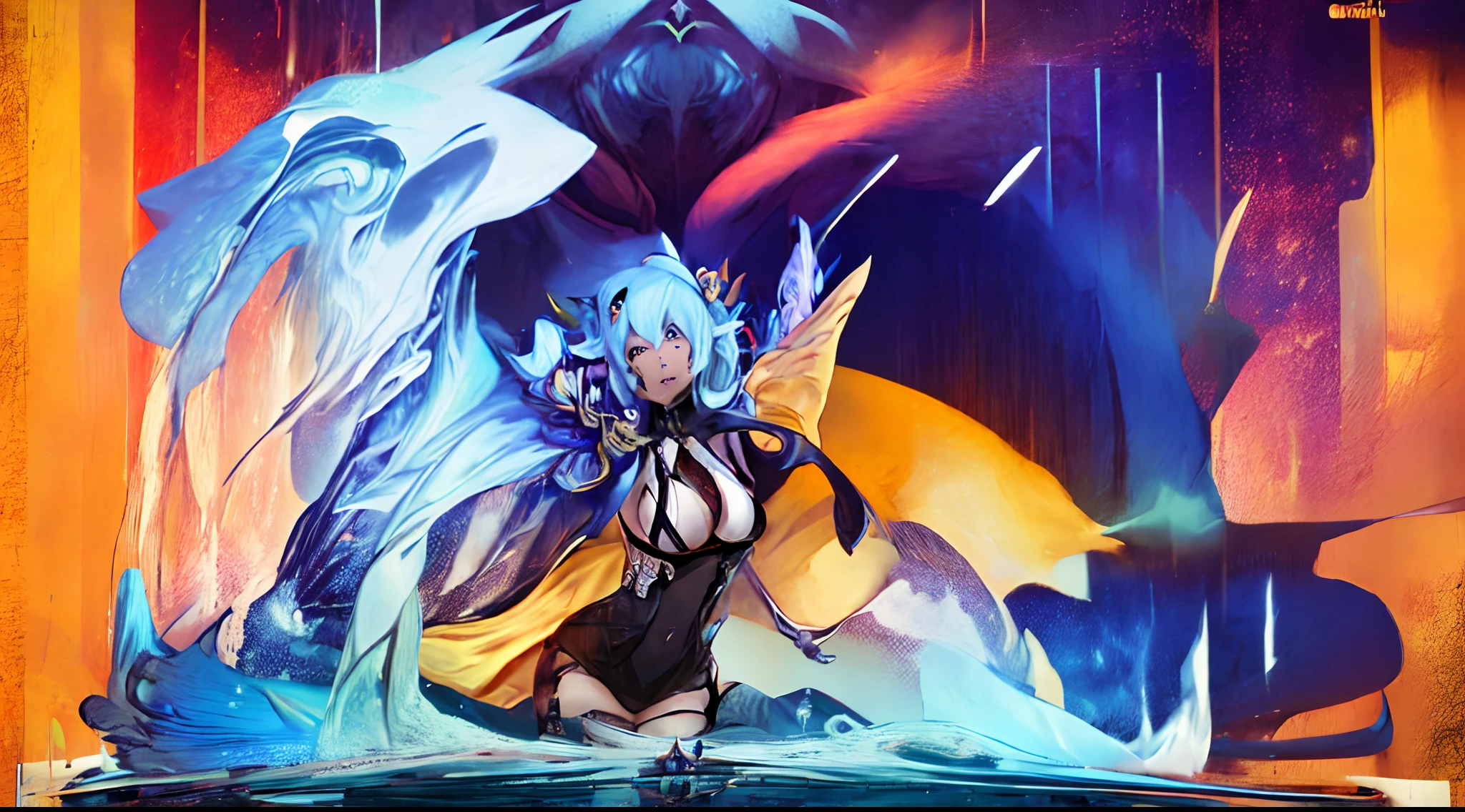 Chica de anime con cabello azul y medias negras posando en bikini, Mejor valorado en Pixiv, seductora chica de anime, Popular en Pixiv, en Pixiv, Pixiv 3dcg, Pixiv, kantai collection style, electronic bikini, Ganador del concurso Pixiv, Mejor fondo de pantalla de Anime 4K Konachan, Arte digital en Pixiv, Ranking diario de Pixiv