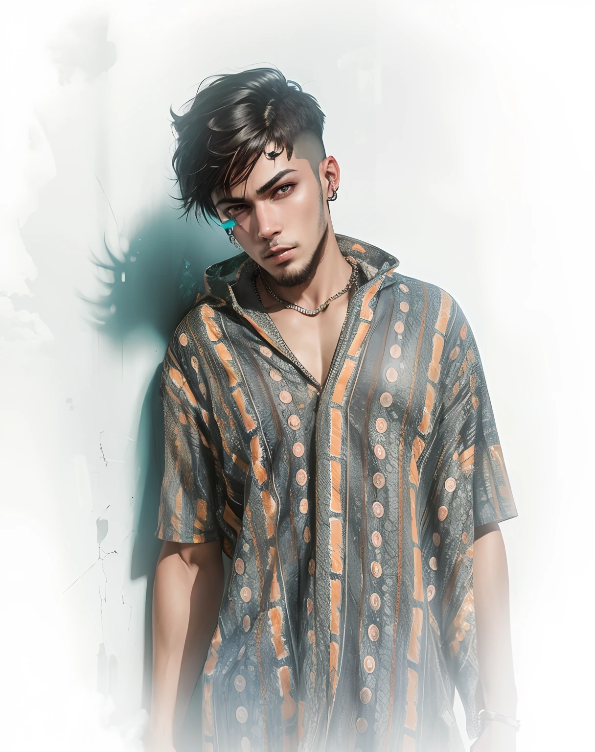 Change background.cyberpunk.handsome boy realistic face