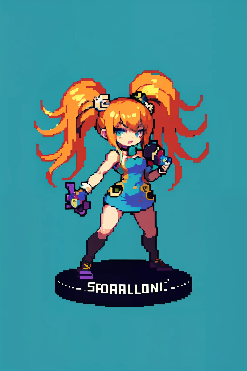 (masterpiece, top quality, best quality), pixel,pixel art,1girl,full body, gamer, xbox, joystick, earphones
