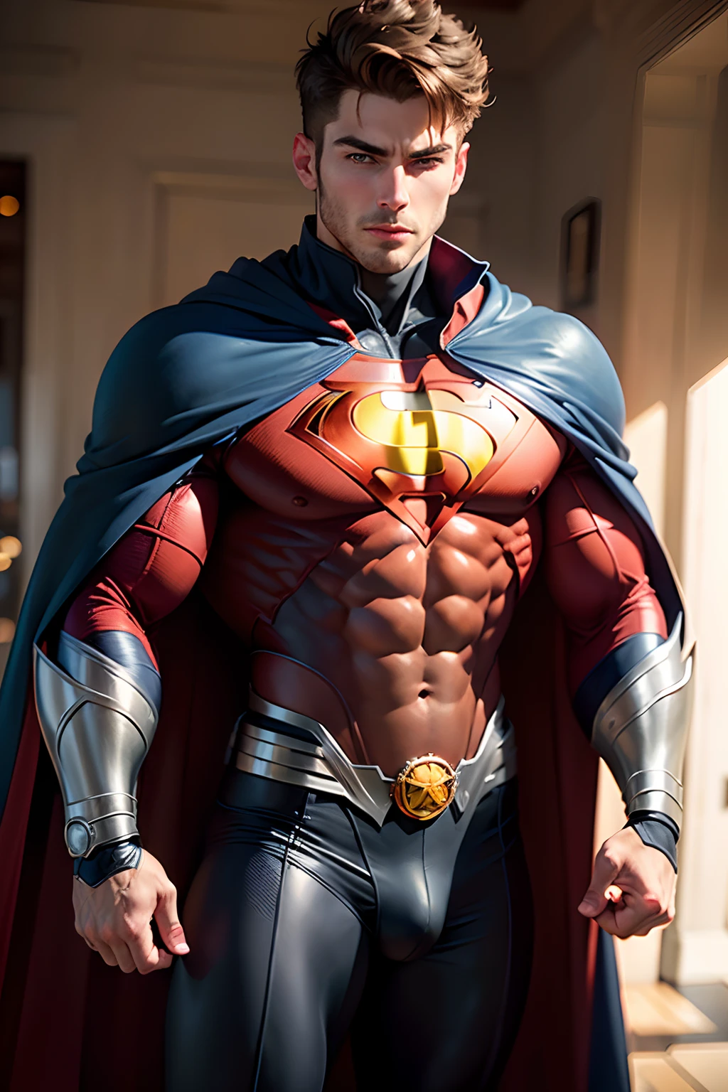 Caped male superhero