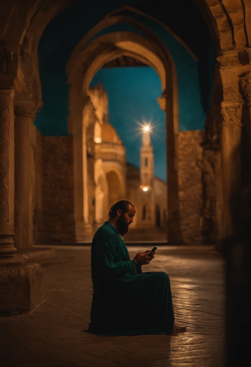 imagina como seria la apariencia de jesus de nazaret con un smarphone sacando fotos