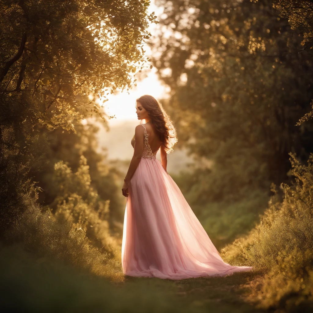 A woman in a light pink dress standing in a cherry forest, Artgerm, paisagem realista, Artgerm detalhado, olhos perfeitos, rosto perfeito, Ultra Detalhado, tiro de corpo inteiro, (Skindentation: 1.5), realista, realista, (obra-prima: 1.5), arte conceitual, detalhes intrincados, altamente detalhado, realista, octane rendering, 8K, motor irreal, dinamic pose, melhor qualidade, alta resolução, (rosto realista: 1.1), (hiper-realismo: 1.1) , ((full_body)), olhos perfeitos, (pele brilhante: 1.2), ((penteado))), ((perfect hands))), (fundo muito detalhado), ((dynamic background), ((lightning), (lightning), ((1girl)), Vestindo um manto, (((Manto de fluxo))), ((Olhos detalhados, Olhos de alta qualidade, Rosto de alta qualidade)), vestido rosa claro extremamente complexos, magical robes), casting lightning, eletricidade, spinning flame, radiation, spark, smoke, magia, (dramatic), epic, campo de batalha, profundidade de campo, bokeh, 4k, gotica, cinzas, particules.