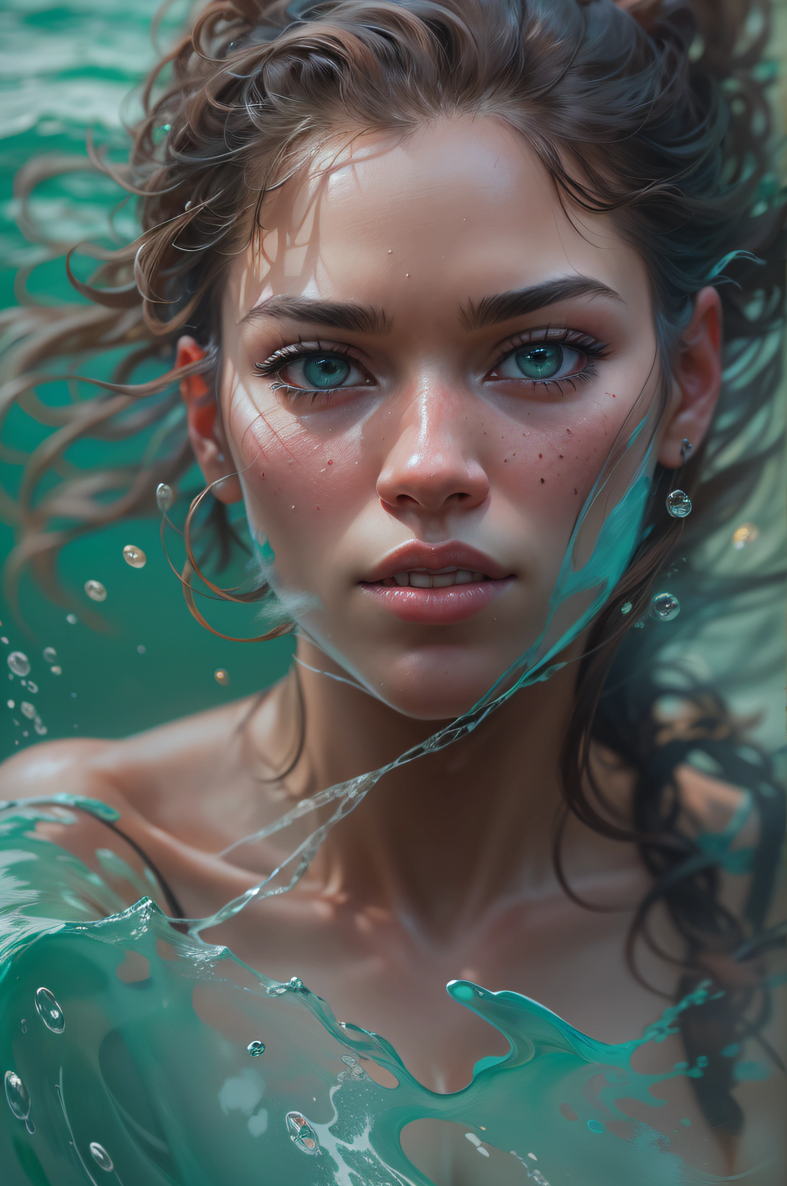 ultra realistic full body oil paint of Zendaya, a brown-haired american woman in wide open ice-blue bathrobe, which flies open with the heavy wind, allowing everyone to see her beautiful muscular body. She is walking in the water on the beach, wild hair, full body, enlightenment, 4k resolution, intricately detailed, cinematic, full body, detailed symmetric eyes, intricate details, beautiful detailed intricate face, Carne Griffiths and Wadim Kashin concept art, ominous, approaching perfection, highly detailed, smooth, treding os artstation, sharp focus, digital art, perfect composition, Yabadaba, hyperdetailed painting, ISO 200, 100mm, DLSR, dynamic, light studio, vibrant, art by Alyssa Monks