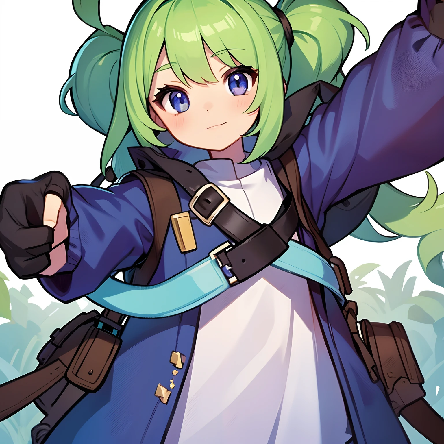character design, 1girl, solo, white background, rpg protagonist for a farming game