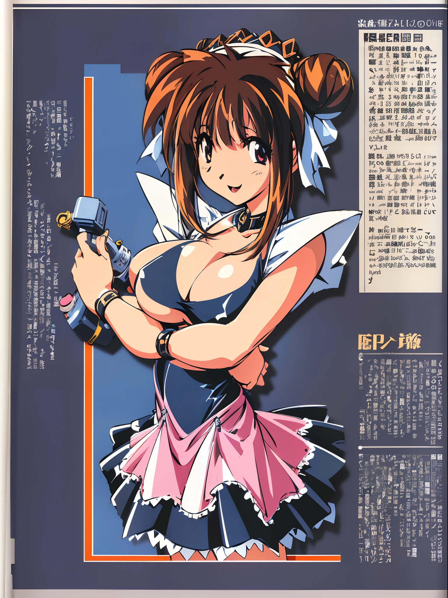 1girl in,(high-level image quality:1.3)、(masterpiece:1.3)、4K,8K,Official art,(Everyday clothes:1.4)、(huge-breasted:1.2),Opening Mouth、tusk、A smile,(Simple background:1.4)