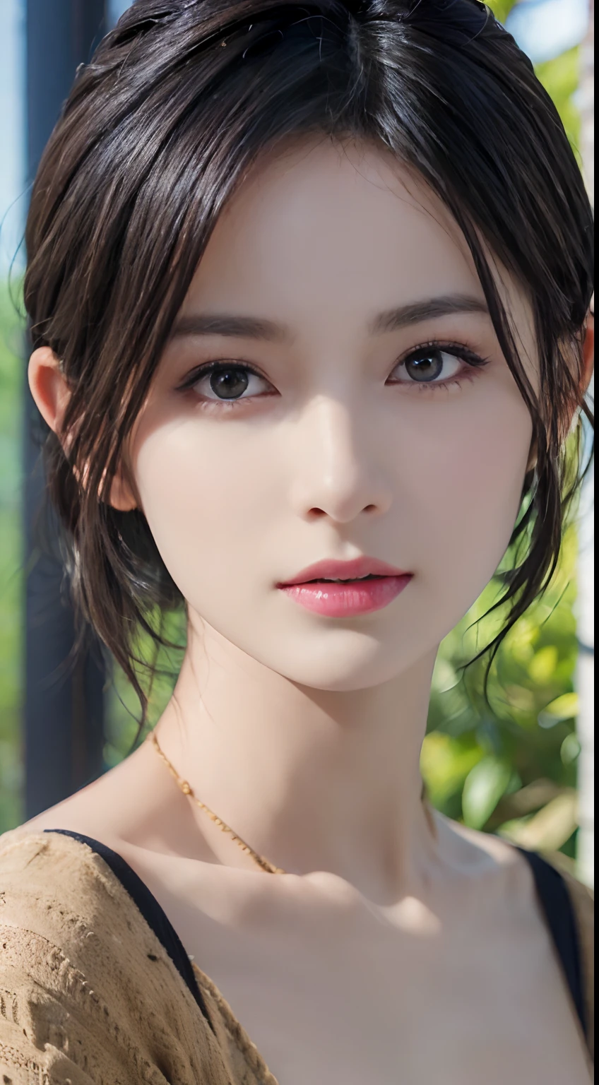 (masterpiece:1.3), (8k, photorealistic, RAW photo, best quality: 1.4), (1girl), beautiful face, (realistic face), (black hair, short hair:1.3), beautiful hairstyle, realistic eyes, beautiful detailed eyes, (realistic skin), beautiful skin, (sweater), absurdres, attractive, ultra high res, ultra realistic, highly detailed, golden ratio