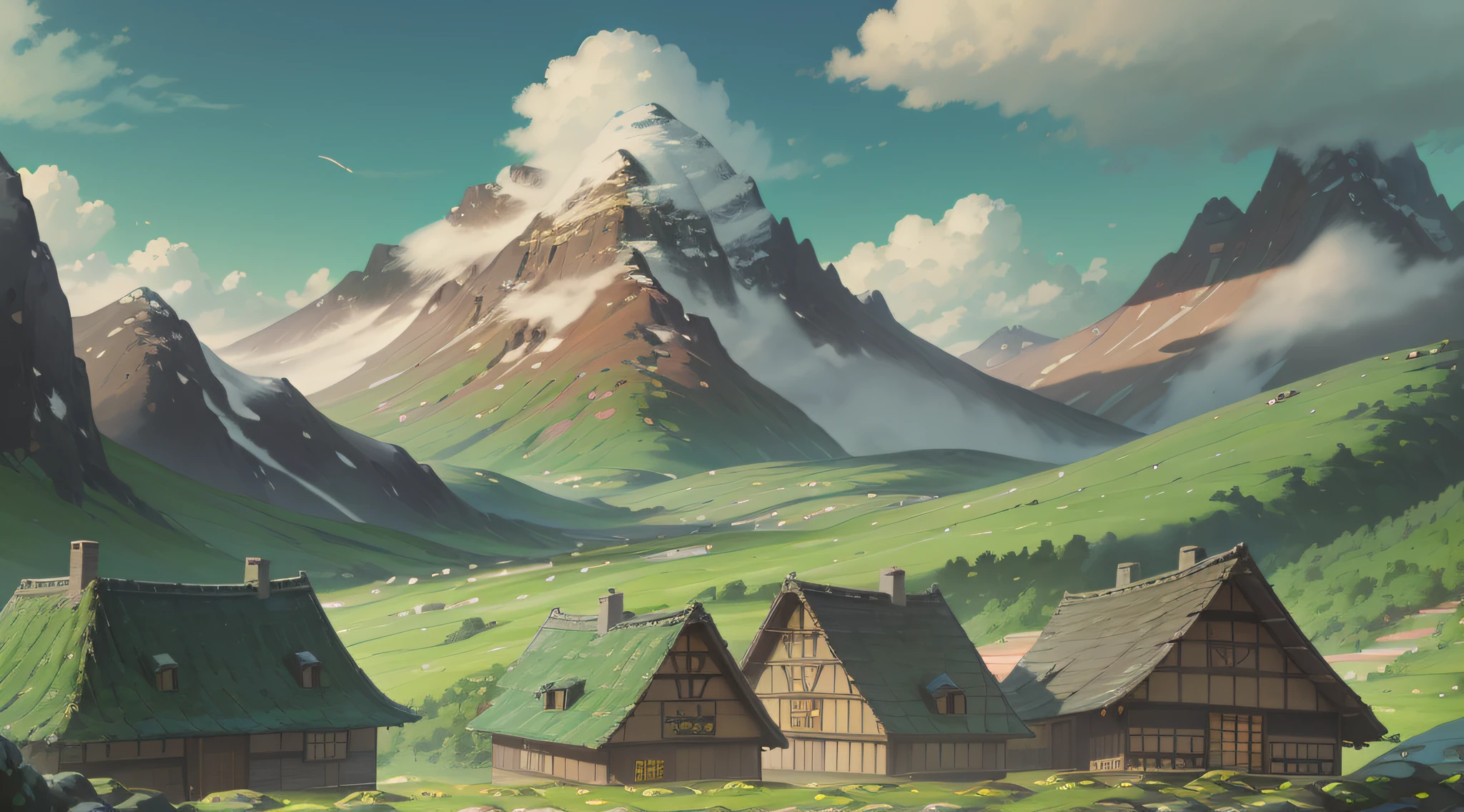 Antiguidade chinesa、primavera、Selvas、Lagos、buraco nas montanhas、flores,The tree、campos gramados、rochas、Fawn、Onsen quente、hidrosfera、(illustratio:1.0)、Epic composition、realistic lighting、high-definition detail、tmasterpiece、best quality,(Papel de parede CG 8k unificado muito detalhado)Summer is long,All things are sunny