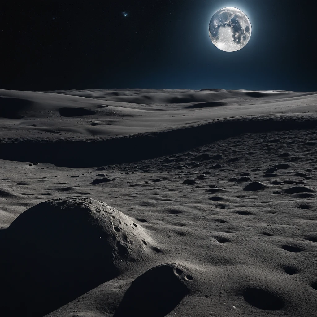 Master Parts、Superior Quality、superior image quality、The 8k quality、Beautiful pictures of the starry sky、magnifica、Arched Milky Way:1.25、Alafed view of Earth from the lunar surface:1.25, Lunar surface, space photo, on the moon, moon background, moon background, on the moon, Lunar soil, space photo, moonscape, Focus on the Moon, On Moon, Numerous craters, Seeing the Earth from the surface of the moon:1.9, big earth in the sky:1.9, Dark Blue Universe:1.9