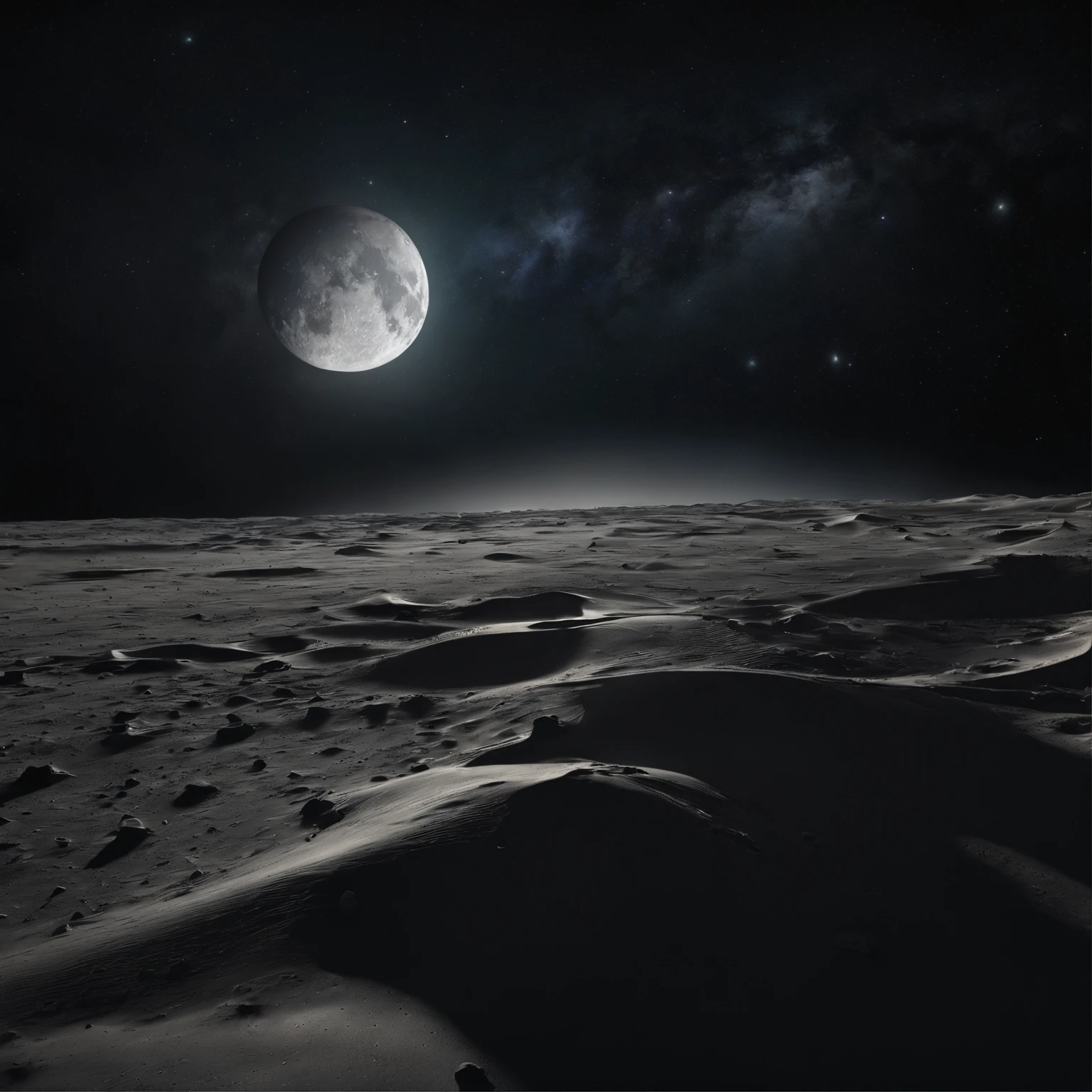 Master Parts、Superior Quality、superior image quality、The 8k quality、Beautiful pictures of the starry sky、magnifica、Arched Milky Way:1.25、Alafed view of Earth from the lunar surface:1.25, Lunar surface, space photo, on the moon, moon background, moon background, on the moon, Lunar soil, space photo, moonscape, Focus on the Moon, On Moon, Numerous craters, Seeing the Earth from the surface of the moon:1.9, big earth in the sky:1.9, Dark Blue Universe:1.9