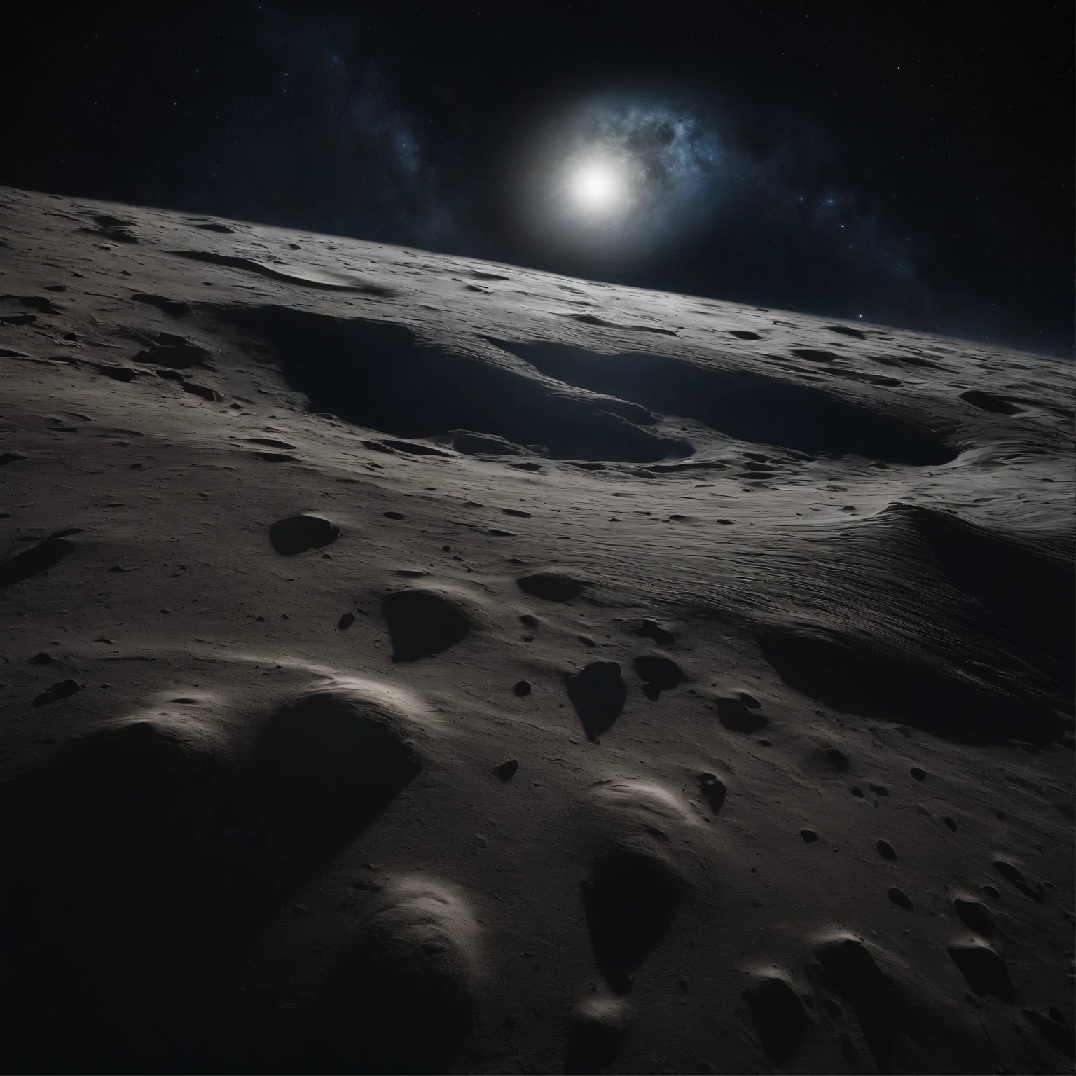 Master Parts、Superior Quality、superior image quality、The 8k quality、Beautiful pictures of the starry sky、magnifica、Arched Milky Way:1.25、Alafed view of Earth from the lunar surface:1.25, Lunar surface, space photo, on the moon, moon background, moon background, on the moon, Lunar soil, space photo, moonscape, Focus on the Moon, On Moon, Numerous craters, Seeing the Earth from the surface of the moon:1.9, big earth in the sky:1.9, Dark Blue Universe:1.9