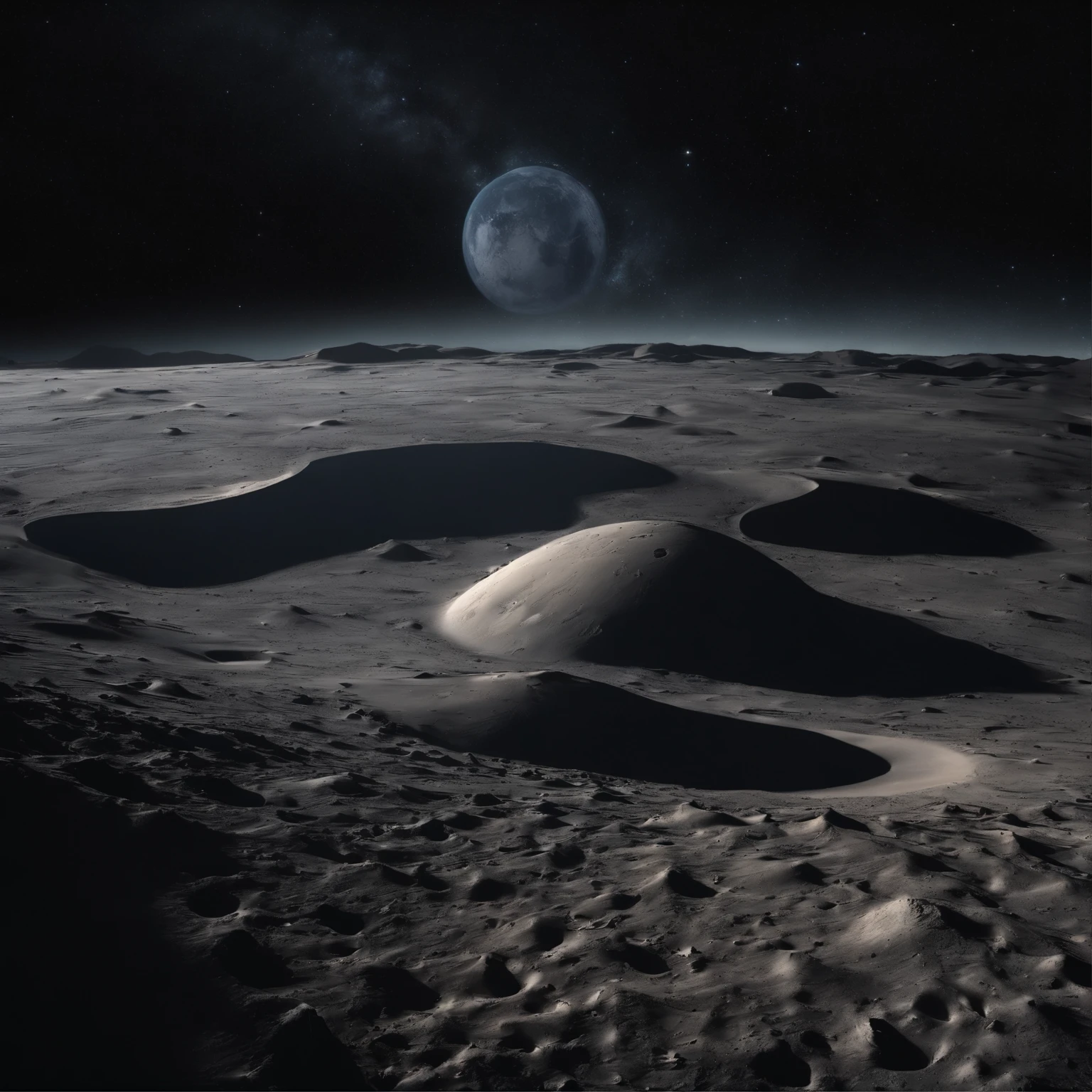 Master Parts、Superior Quality、superior image quality、The 8k quality、Beautiful pictures of the starry sky、magnifica、Arched Milky Way:1.25、Alafed view of Earth from the lunar surface:1.25, Lunar surface, space photo, on the moon, moon background, moon background, on the moon, Lunar soil, space photo, moonscape, Focus on the Moon, On Moon, Numerous craters, Seeing the Earth from the surface of the moon:1.9, big earth in the sky:1.9, Dark Blue Universe:1.9