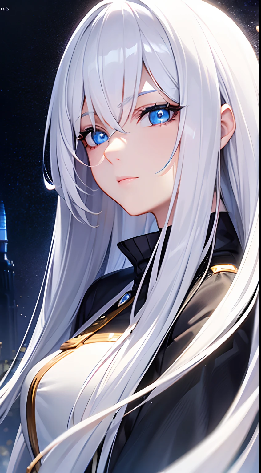 a woman with long white hair and blue eyes, cgsociety, remodernism, booru, ultra detailed, best quality, expressive eyes, perfect face, synchromism