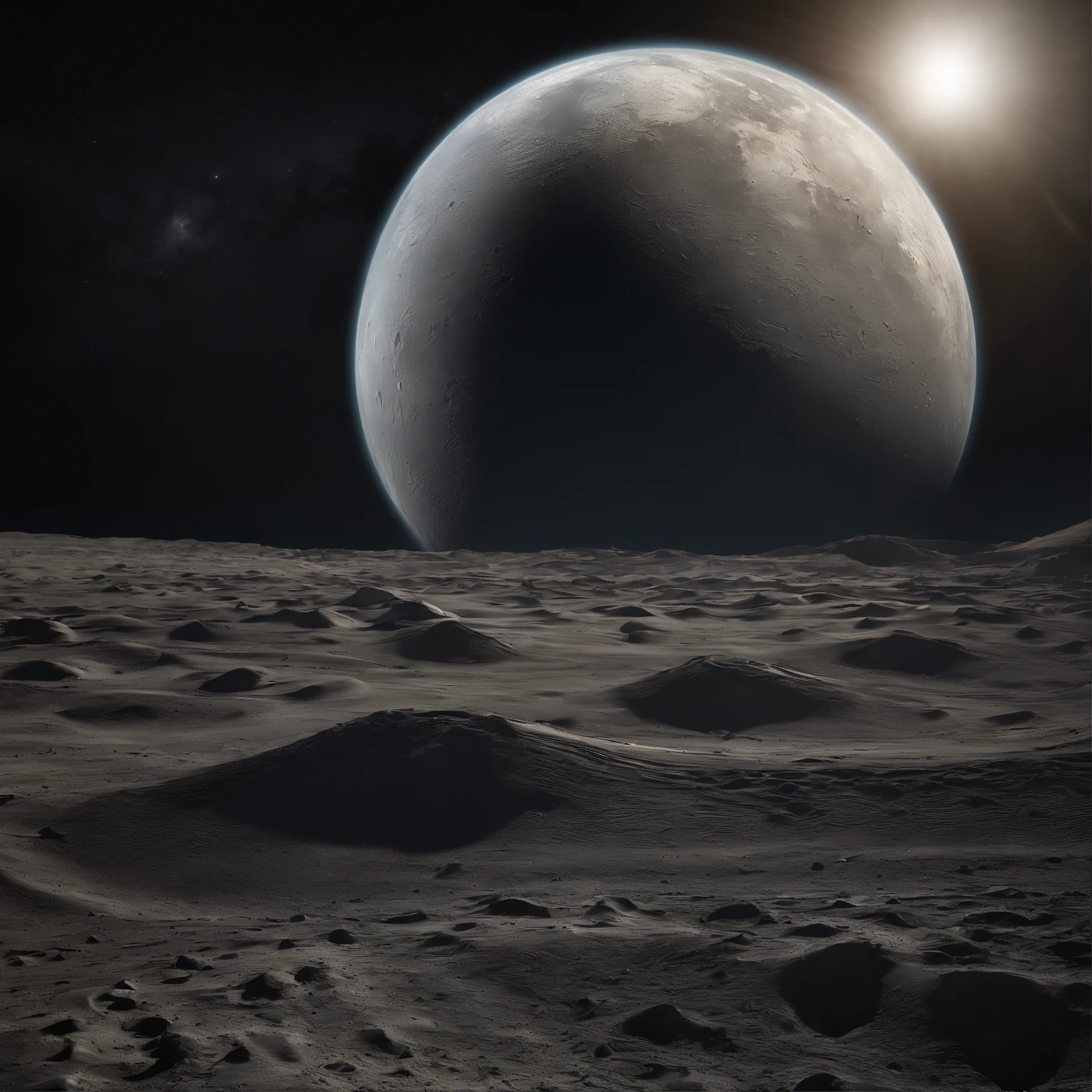 Master Parts、Superior Quality、superior image quality、The 8k quality、Beautiful pictures of the starry sky、magnifica、Arched Milky Way:1.25、Alafed view of Earth from the lunar surface:1.25, Lunar surface, space photo, on the moon, moon background, moon background, on the moon, Lunar soil, space photo, moonscape, Focus on the Moon, On Moon, Numerous craters, Seeing the Earth from the surface of the moon:1.9, big earth in the sky:1.9, monochrome:1.9