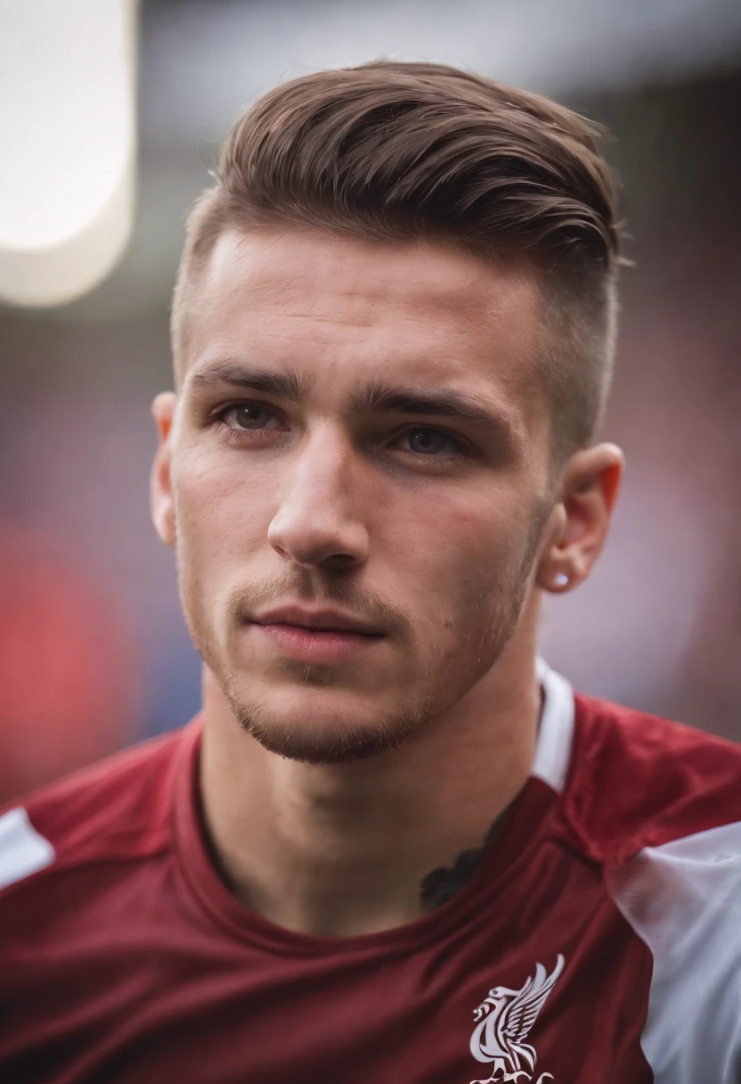 Homem Soccer Player face, Tattoos, 18 year old man, in Liverpool