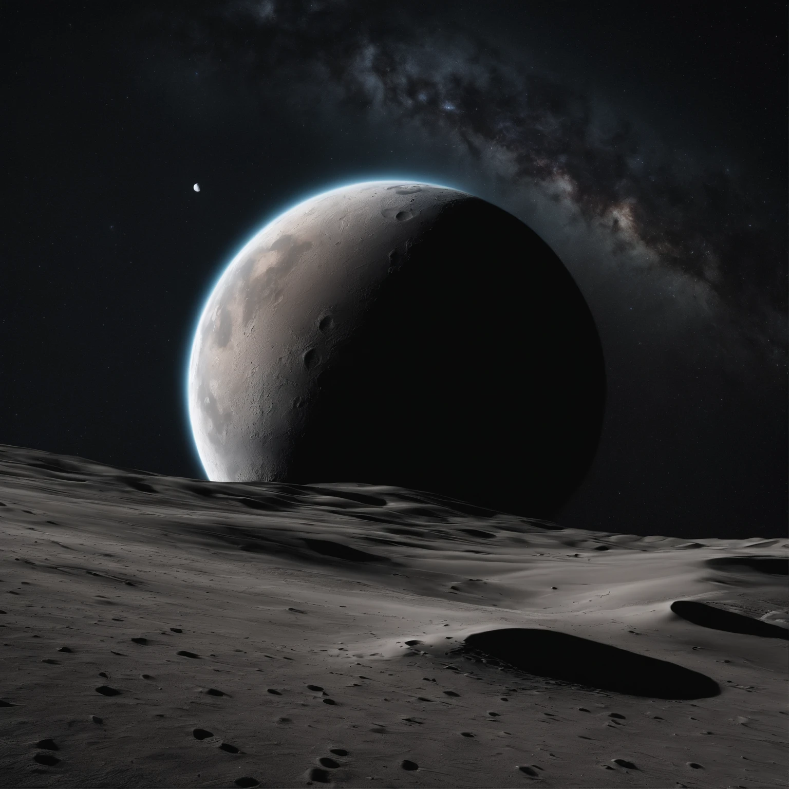 Master Parts、Superior Quality、superior image quality、The 8k quality、Beautiful pictures of the starry sky、magnifica、Arched Milky Way:1.25、Alafed view of Earth from the lunar surface:1.25, Lunar surface, space photo, on the moon, moon background, moon background, on the moon, Lunar soil, space photo, moonscape, Focus on the Moon, On Moon, Numerous craters, Seeing the Earth from the surface of the moon:1.9, big earth in the sky:1.9
