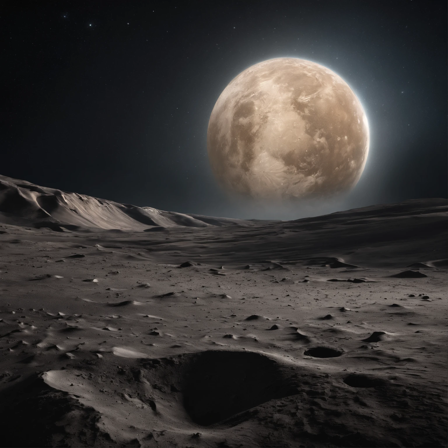 Master Parts、Superior Quality、superior image quality、The 8k quality、Beautiful pictures of the starry sky、magnifica、Arched Milky Way:1.25、Alafed view of Earth from the lunar surface:1.25, Lunar surface, space photo, on the moon, moon background, moon background, on the moon, Lunar soil, space photo, moonscape, Focus on the Moon, On Moon, Numerous craters, Seeing the Earth from the surface of the moon:1.9, big earth in the sky:1.9, Crashed and weathered spaceship