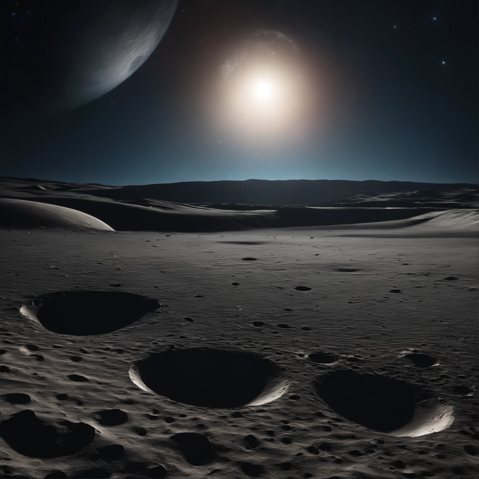 Master Parts、Superior Quality、superior image quality、The 8k quality、Beautiful pictures of the starry sky、magnifica、Arched Milky Way:1.25、Alafed view of Earth from the lunar surface:1.25, Lunar surface, space photo, on the moon, moon background, moon background, on the moon, Lunar soil, space photo, moonscape, Focus on the Moon, On Moon, Numerous craters, Seeing the Earth from the surface of the moon:1.9, big earth in the sky:1.9, Crashed and weathered spaceship