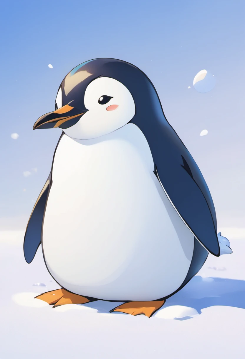 There is a penguin sitting in the snow, Penguins 0, Fat Penguin Unity Asset, fat penguin, penguin, penguin, Anthropomorphic penguins, Pingu, Blue Penguin, Cel Shading Vector Art, very detailed illustration, illustratio, highly detailed Vector art, laurent durieux, Inspired by Tom Whalen, Detailed vector art