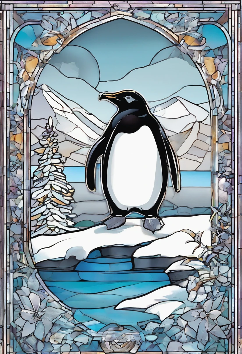 There is a penguin sitting in the snow, Penguin 0, Fat Penguin Unity Asset, fat penguin, penguin, penguin, Anthropomorphic penguins, Pingu, Blue Penguin, Shading Vector Art, very detailed illustration, illustratio, highly detailed Vector art, laurent durieux, Inspired by Tom Whalen, Detailed vector art