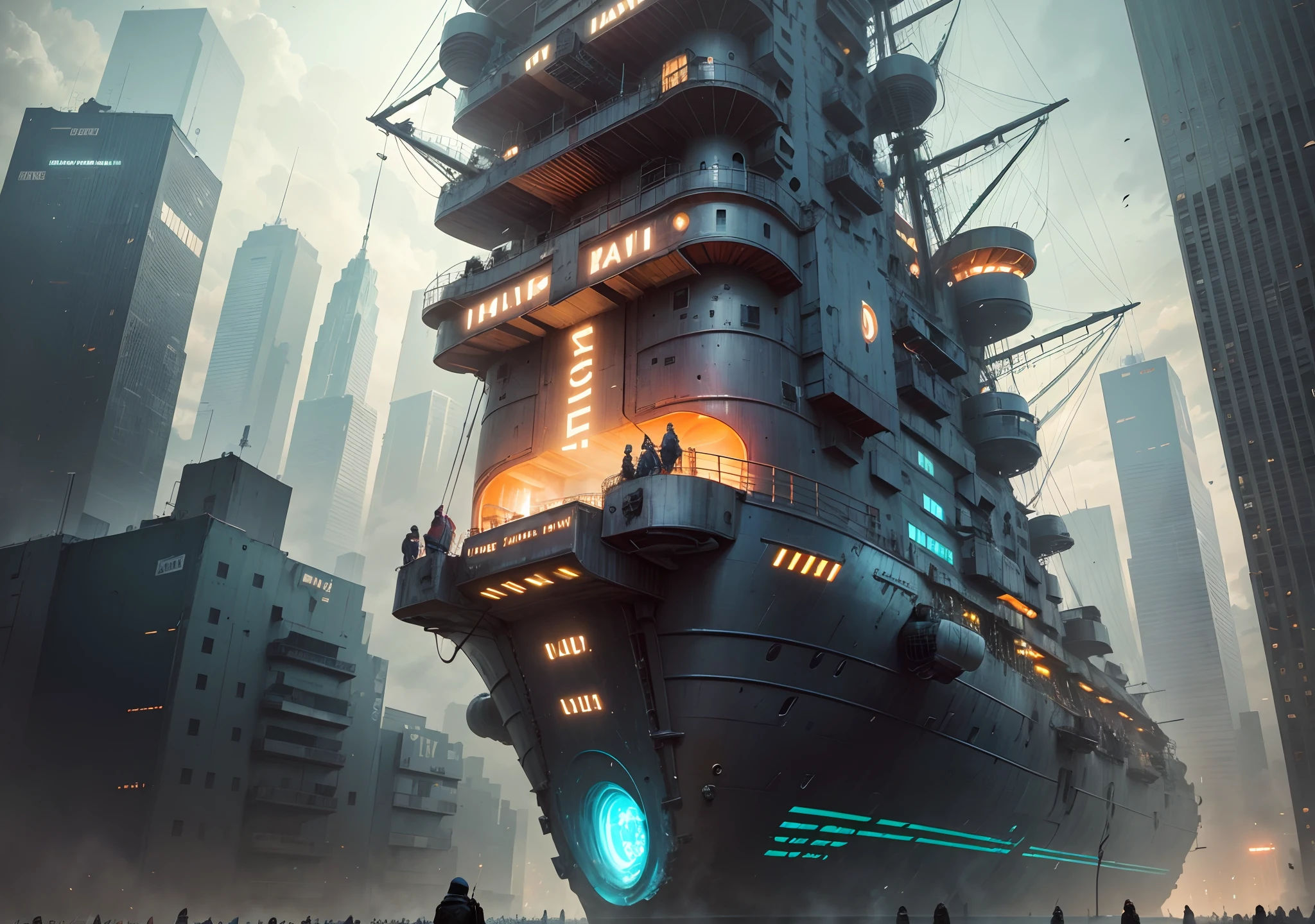 ship seen from below, cyberpunk --auto --s2