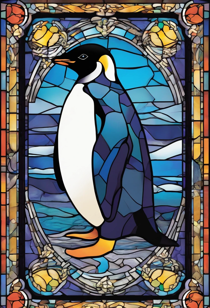 There is a penguin sitting in the snow, Penguin 0, Fat Penguin Unity Asset, fat penguin, penguin, penguin, Anthropomorphic penguins, Pingu, Blue Penguin, Shading Vector Art, very detailed illustration, illustratio, highly detailed Vector art, laurent durieux, Inspired by Tom Whalen, Detailed vector art