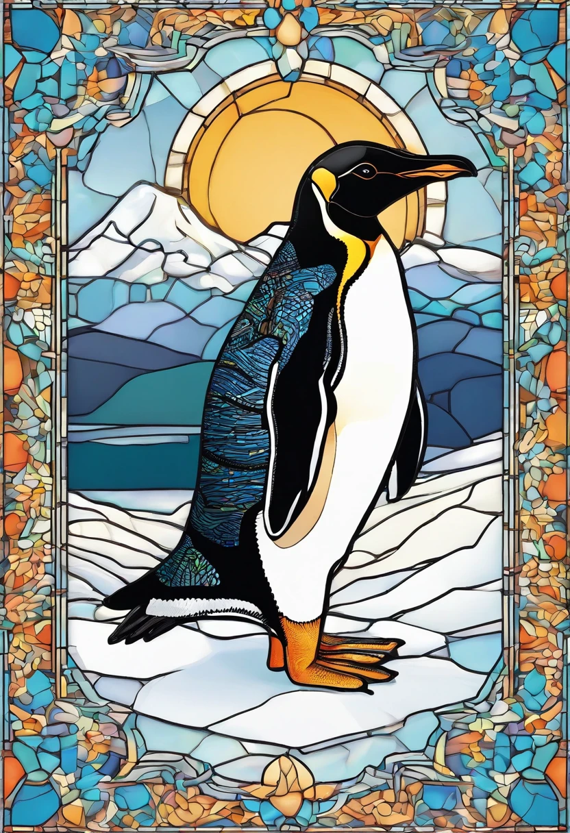 There is a penguin sitting in the snow, Penguin 0, Fat Penguin Unity Asset, fat penguin, penguin, penguin, Anthropomorphic penguins, Pingu, Blue Penguin, Shading Vector Art, very detailed illustration, illustratio, highly detailed Vector art, laurent durieux, Inspired by Tom Whalen, Detailed vector art