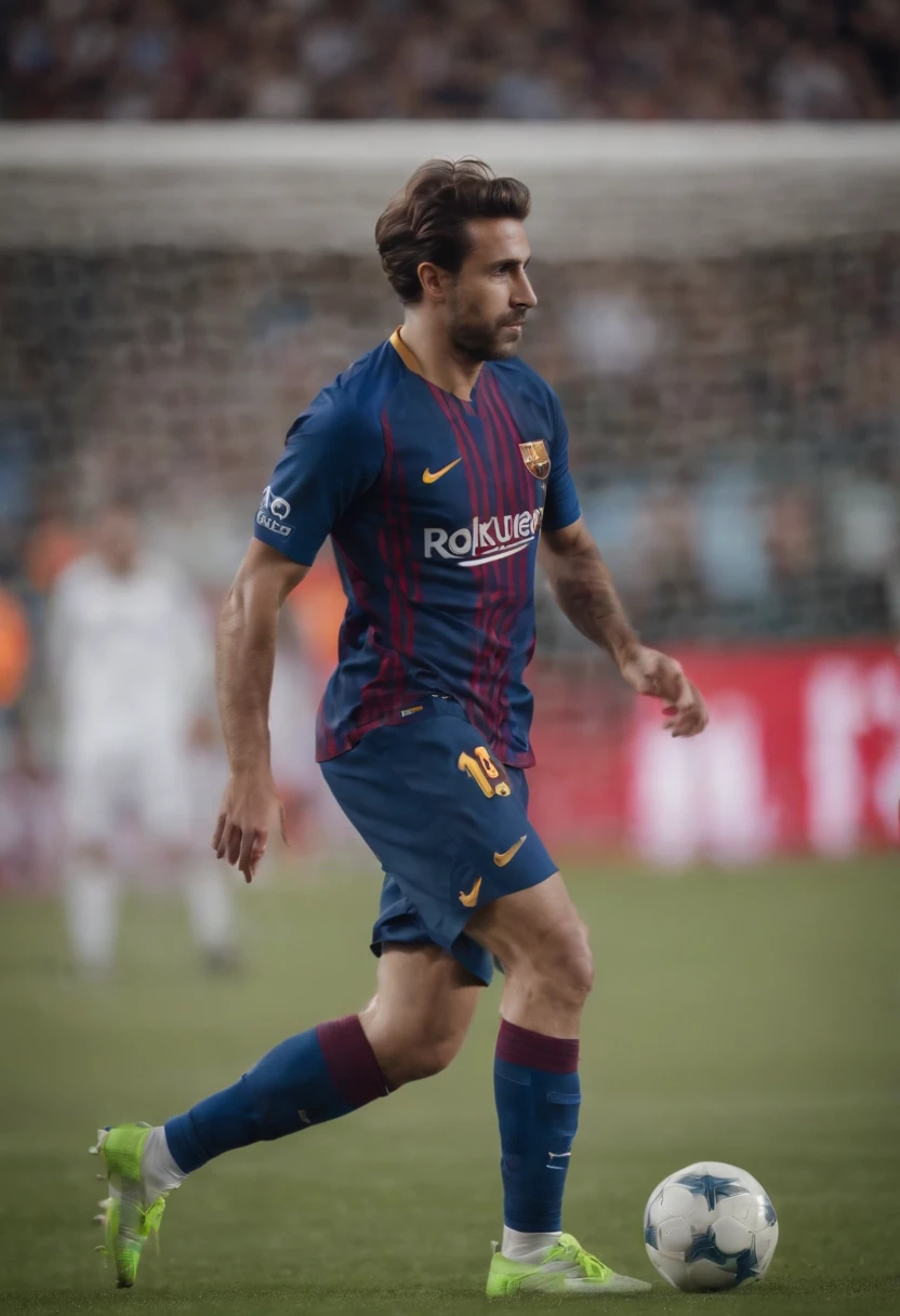Homem Soccer Player in Barcelona, cabelo branco