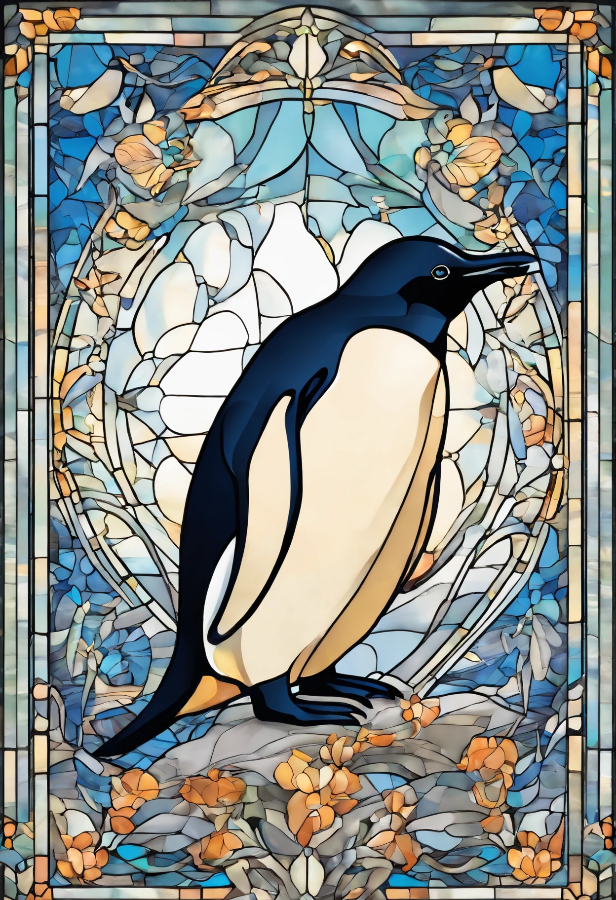 There is a penguin sitting in the snow, Penguin 0, Fat Penguin Unity Asset, fat penguin, penguin, penguin, Anthropomorphic penguins, Pingu, Blue Penguin, Shading Vector Art, very detailed illustration, illustratio, highly detailed Vector art, laurent durieux, Inspired by Tom Whalen, Detailed vector art