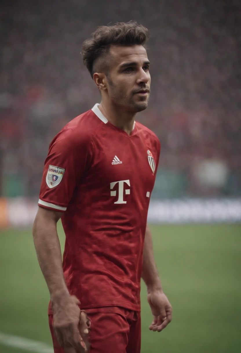 Soccer Player com cabelo pintado de vermelho, in Milan