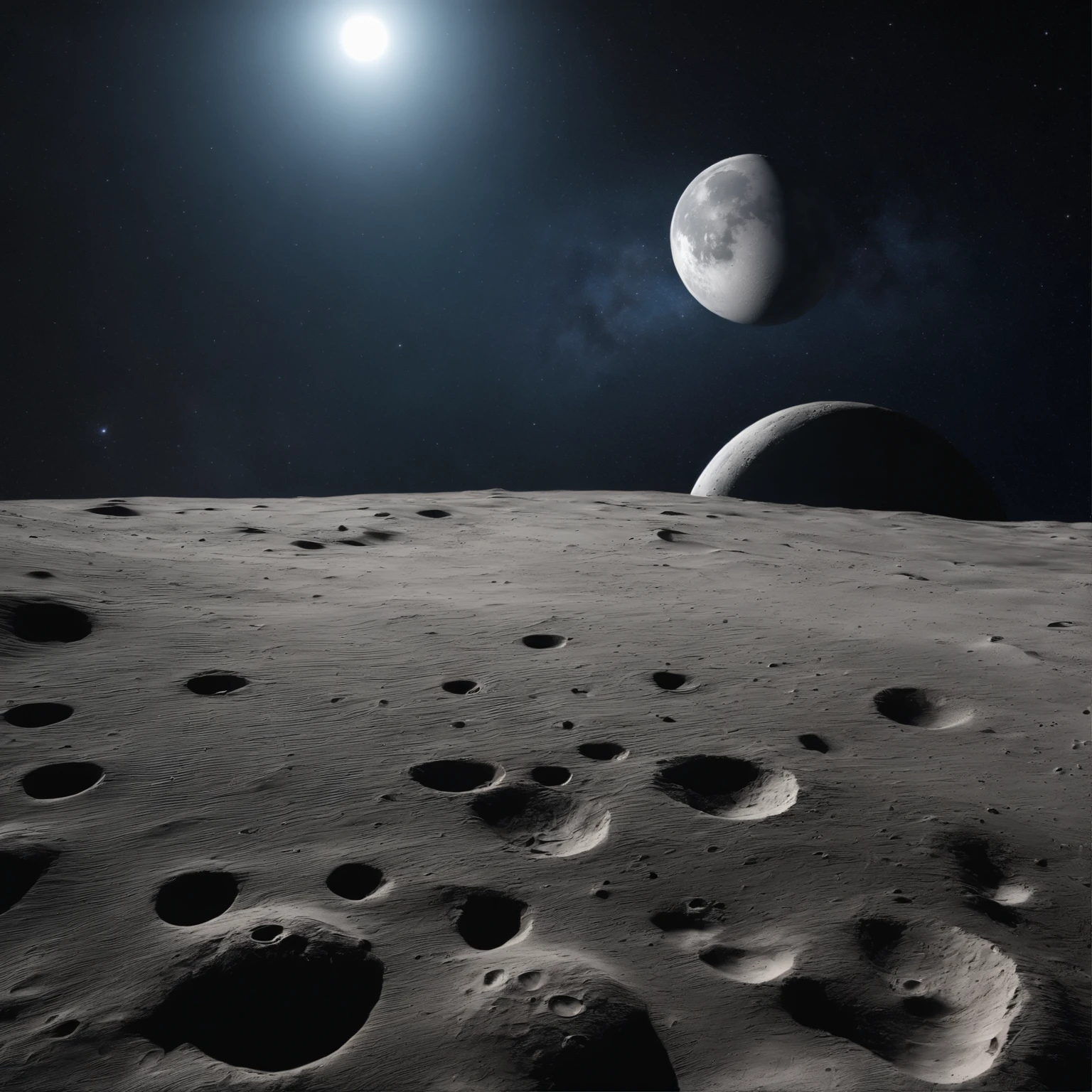 Master Parts、Superior Quality、superior image quality、The 8k quality、Beautiful pictures of the starry sky、magnifica、Arched Milky Way:1.25、Alafed view of Earth from the lunar surface:1.25, Lunar surface, space photo, on the moon, moon background, moon background, on the moon, Lunar soil, space photo, moonscape, Focus on the Moon, On Moon, Numerous craters, Seeing the Earth from the surface of the moon:1.9, big earth in the sky:1.9