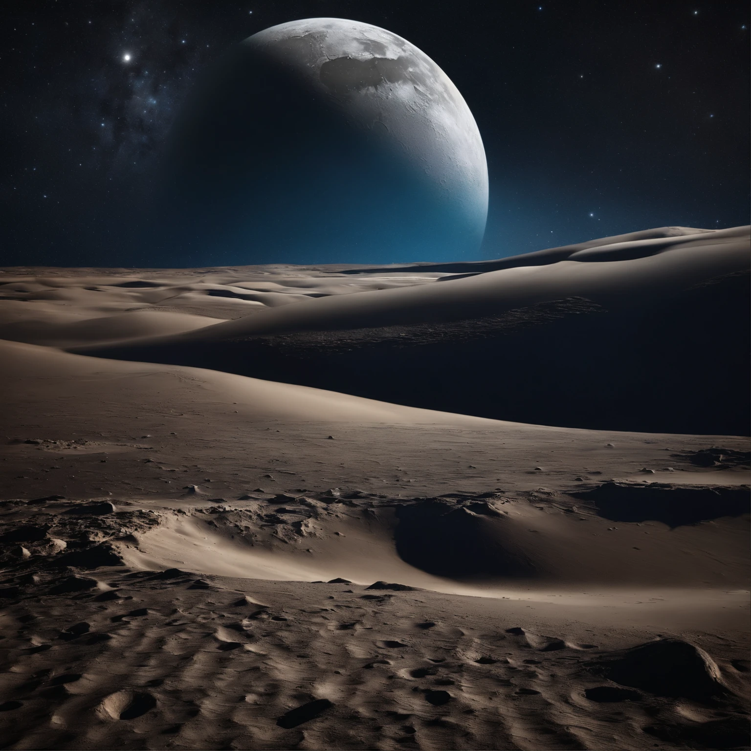 Master Parts、Superior Quality、superior image quality、The 8k quality、Beautiful pictures of the starry sky、magnifica、Arched Milky Way:1.25、Alafed view of Earth from the lunar surface:1.25, Lunar surface, space photo, on the moon, moon background, moon background, on the moon, Lunar soil, space photo, moonscape, Focus on the Moon, On Moon, Numerous craters, Seeing the Earth from the surface of the moon:1.9, big earth in the sky:1.9
