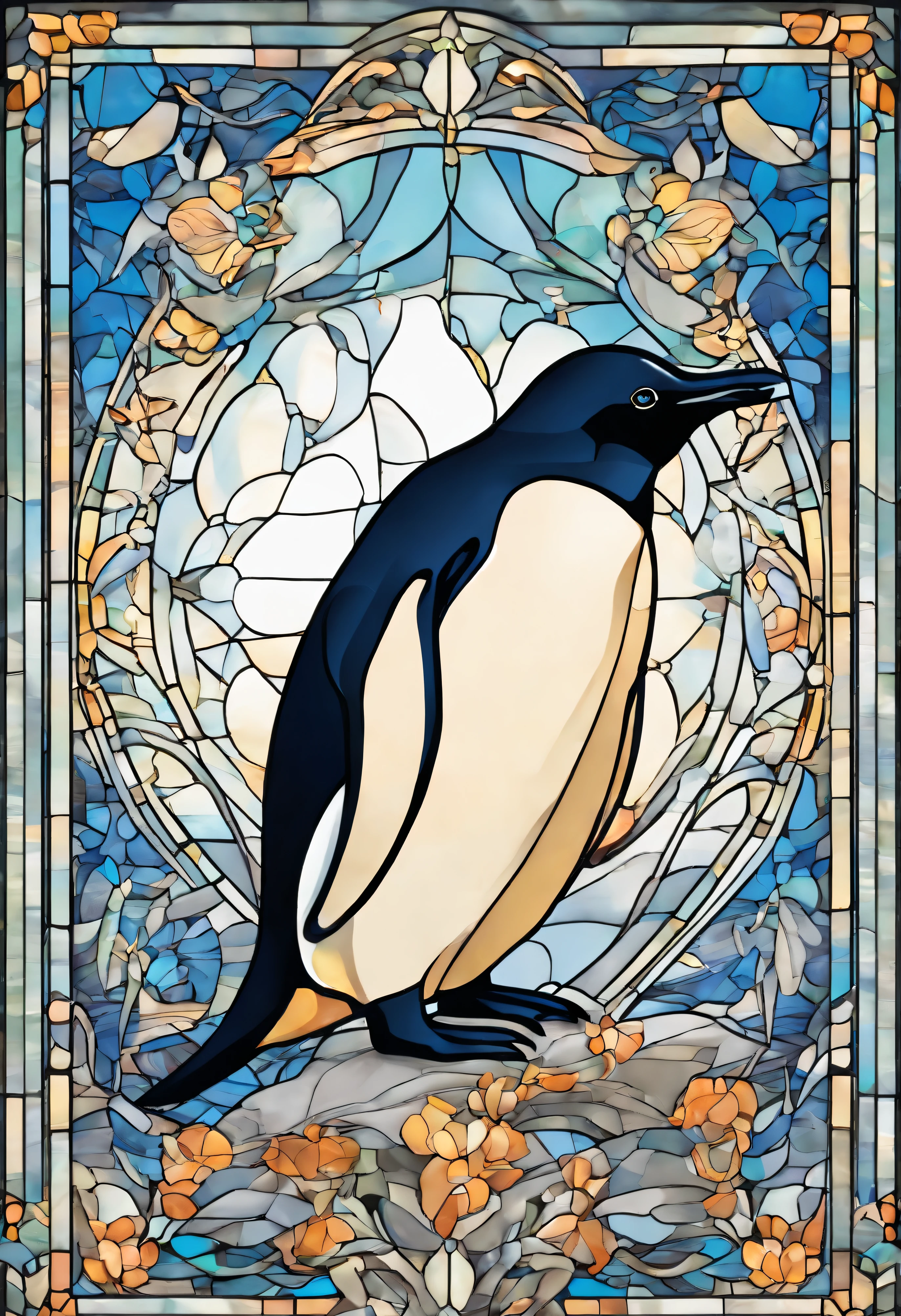 There is a penguin sitting in the snow, Penguin 0, Fat Penguin Unity Asset, fat penguin, penguin, penguin, Anthropomorphic penguins, Pingu, Blue Penguin, Shading Vector Art, very detailed illustration, illustratio, highly detailed Vector art, laurent durieux, Inspired by Tom Whalen, Detailed vector art