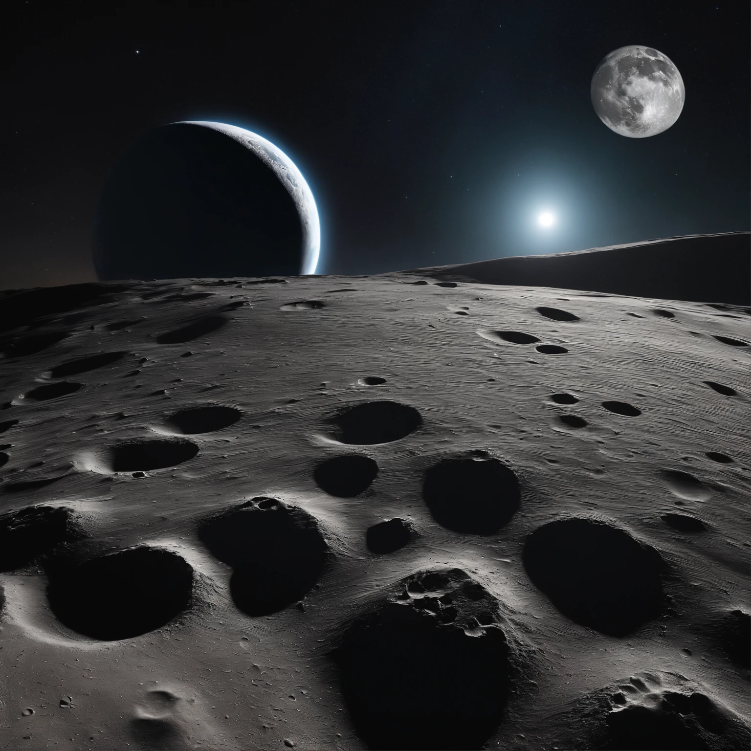 Master Parts、Superior Quality、superior image quality、The 8k quality、Beautiful pictures of the starry sky、magnifica、Arched Milky Way:1.25、Alafed view of Earth from the lunar surface:1.25, Lunar surface, space photo, on the moon, moon background, moon background, on the moon, Lunar soil, space photo, moonscape, Focus on the Moon, On Moon, Numerous craters, Seeing the Earth from the surface of the moon:1.9, big earth in the sky:1.9