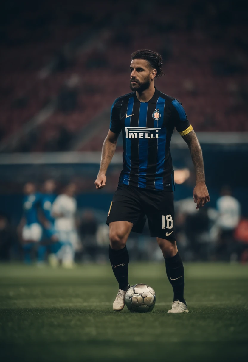 Soccer Player com cabelo pintado de vermelho, in Inter Milan