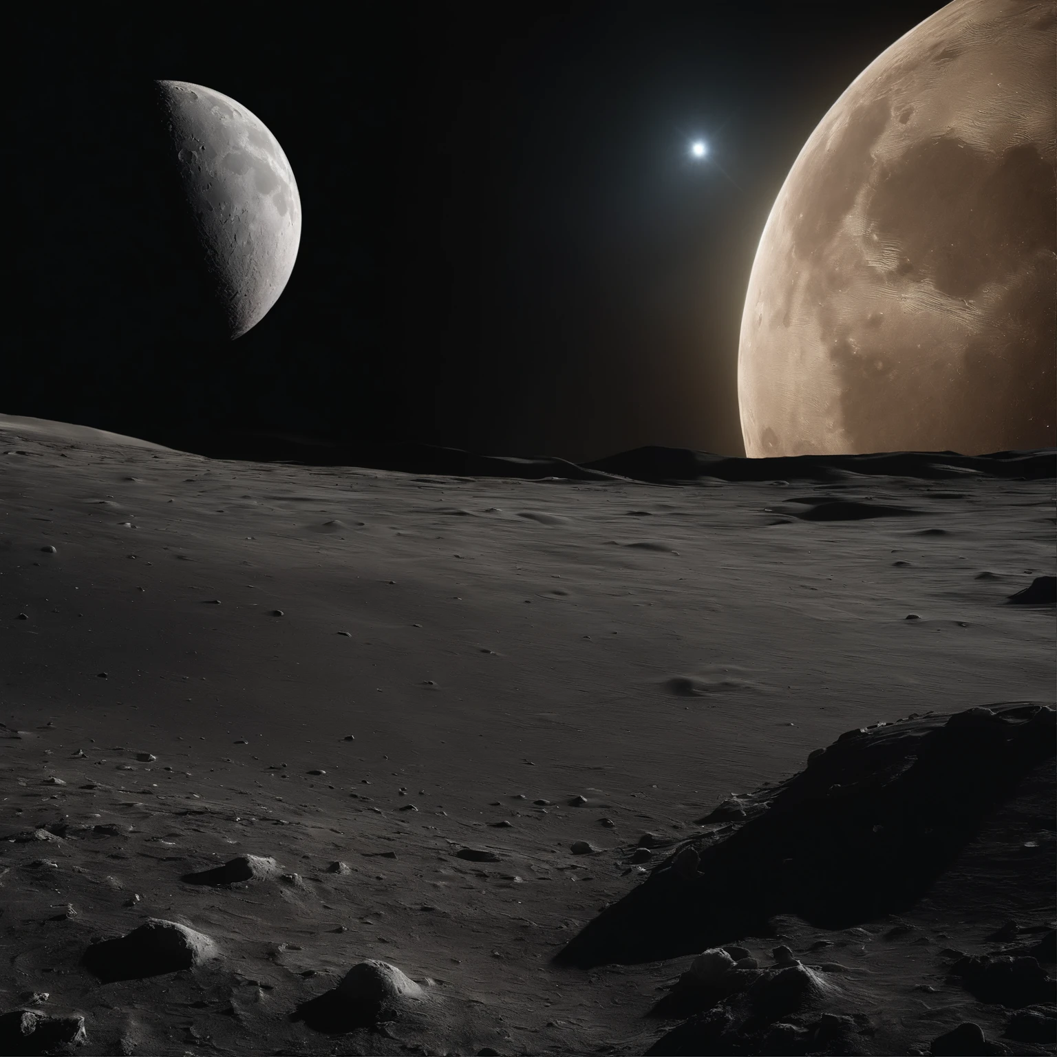 Master Parts、Superior Quality、superior image quality、The 8k quality、Beautiful pictures of the starry sky、magnifica、Arched Milky Way:1.25、Alafed view of Earth from the lunar surface:1.25, Lunar surface, space photo, on the moon, moon background, moon background, on the moon, Lunar soil, space photo, moonscape, Focus on the Moon, On Moon, Numerous craters, Seeing the Earth from the surface of the moon:1.9, big earth in the sky:1.9