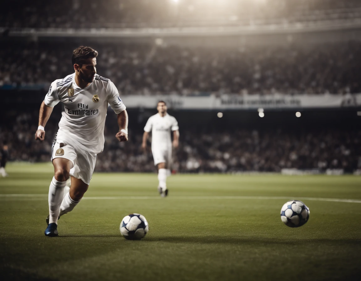 Homem Soccer Player in Real Madrid assinando contrato com o Real Madrid