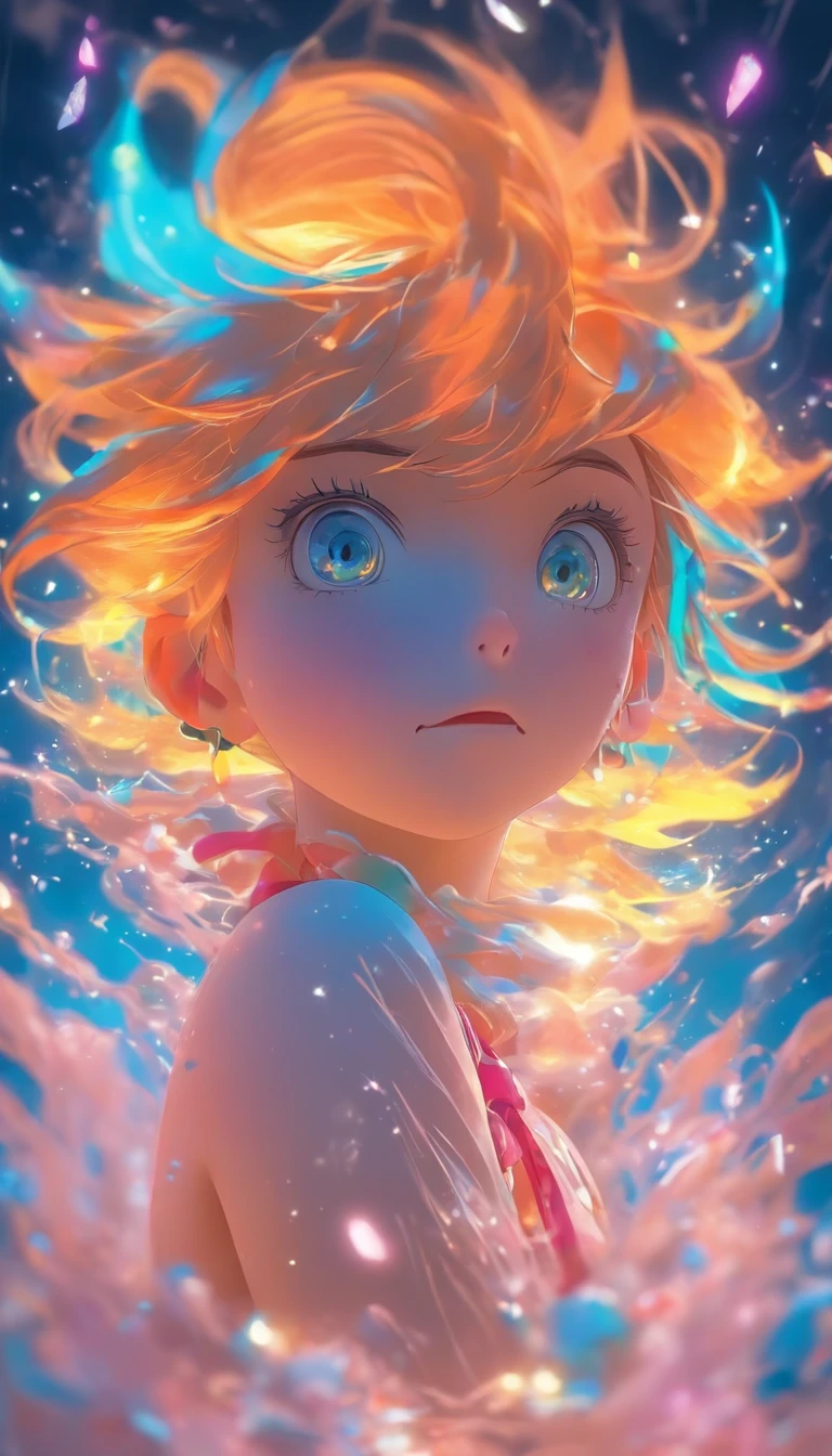 Tuschemalerei，Wassertinte，Tinte，Schmutzfleck，Im Porzellan-Stil，Cartoon Little Girl，sturdy，kurzes, detailliertes Haar，Ausgebend，中景 The scene is，superfein，ultra - detailliert，High quality，8K ，Fokussieren Sie die Augen scharf，中景 The scene is，Whole body like，oc gerendert