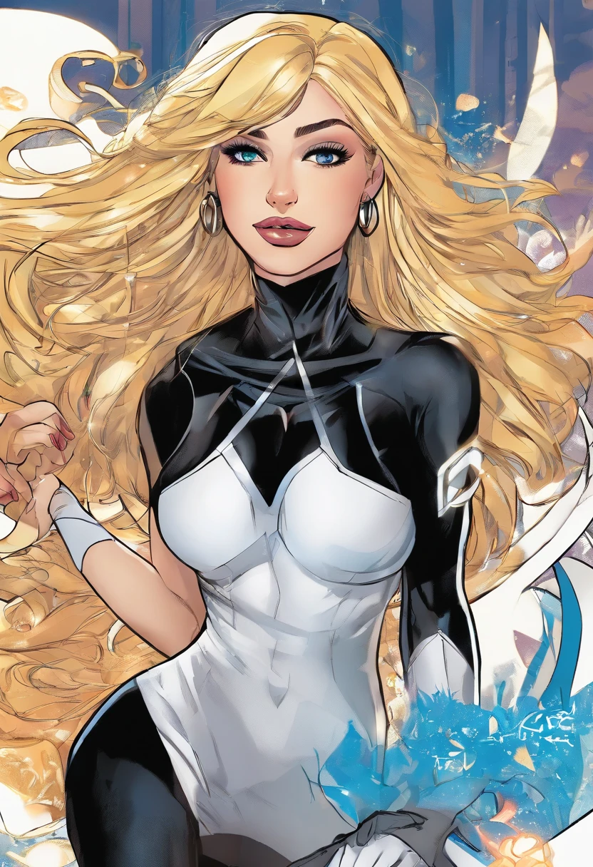 (8K best qualtiy masterpiece:1.2) Woman in black rubber suit full body Esbian blondehair (eye brows up:1.5) Sleeveless Ultra High Leg Big big ass Bewitching thigh open the legs widely blue eyess Face very detailed Beautiful detailed ultra4keye (white backgrounid:1.2)