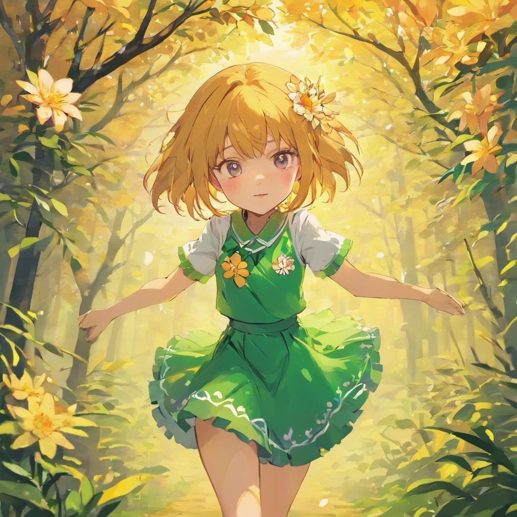 Anime girl with flower skirt and flower tree, lovely digital painting, Realistic anime 3 D style, 3 d anime realistic, render of a cute 3d anime girl, Guviz-style artwork, japonisme 3 d 8 k ultra detailed, childrens art in artstation, anime styled 3d, Kawaii realistic portrait, Rendu portrait 8k