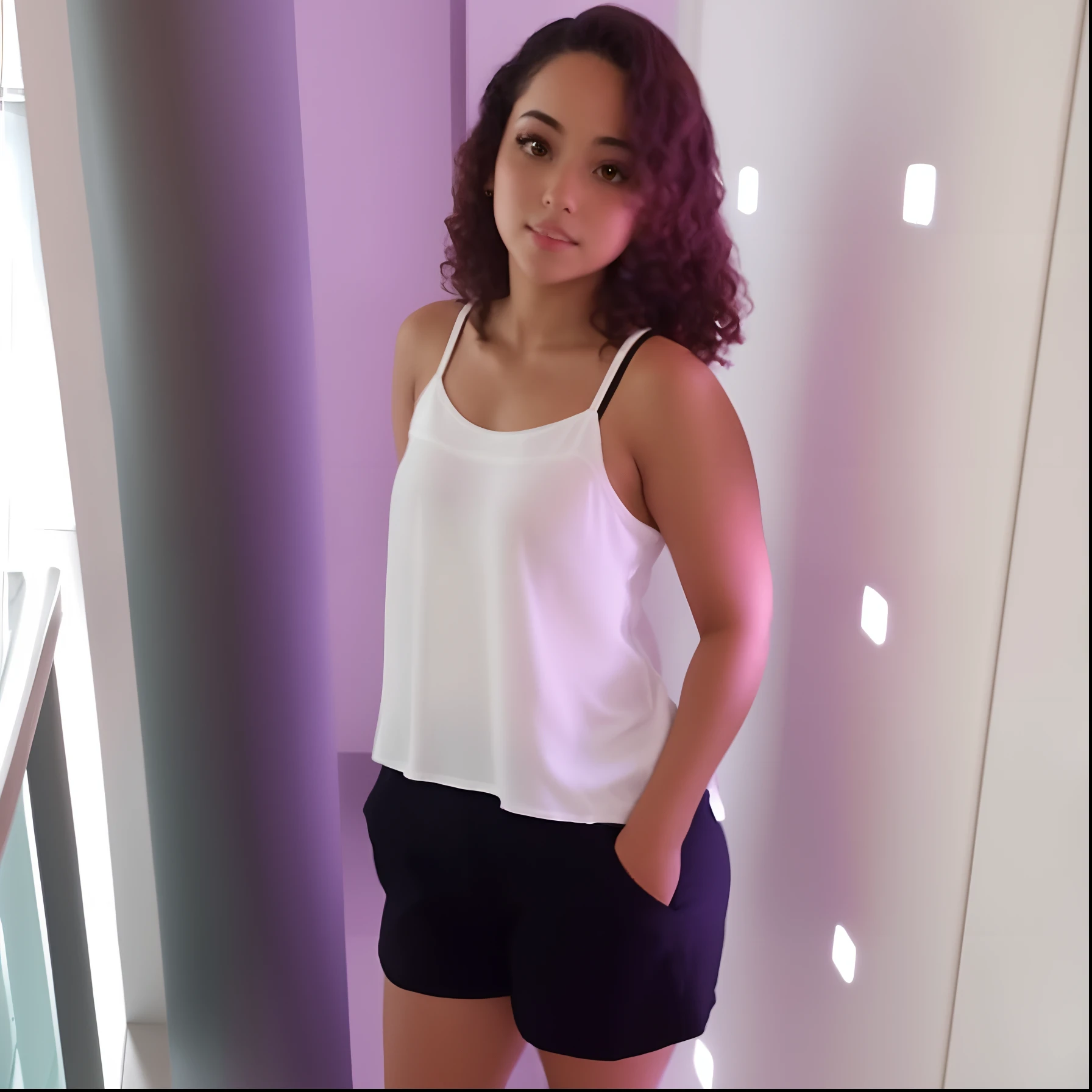 menime, sombras realistas, pele detalhada, Seios muito pequenos, cabelos pretos, Very detailed, Rosto altamente detalhado de 8k, Formato de rosto perfeito, Perfect and complete lips, nariz perfeito, corrigir olhos bonitos, Assistindo ao espectador, camisa branca, Flores de cabelo, master part, best quality, Single Girl, no-bra, Sem calcinha, sozinho
