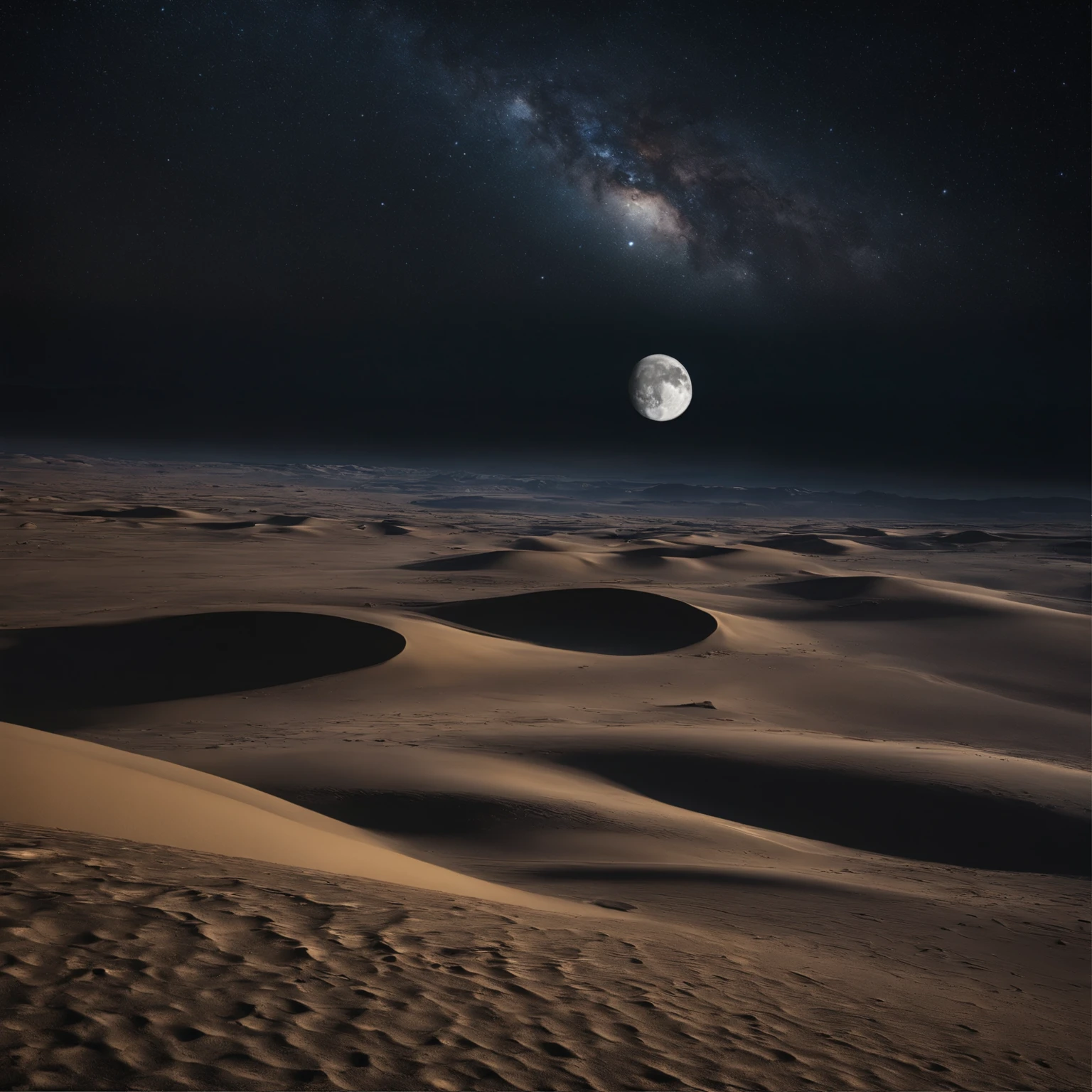 Master Parts、Superior Quality、superior image quality、The 8k quality、Beautiful pictures of the starry sky、magnifica、Arched Milky Way:1.25、Looking at space from the Moon:1.9、Craters on the Moon:1.9, Stand on the Moon, Land of the Moon:1.9