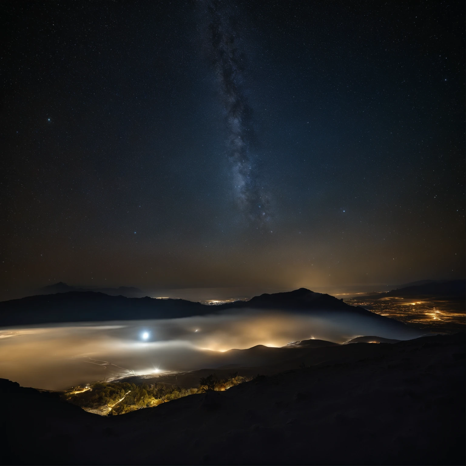 Master Parts、Superior Quality、superior image quality、The 8k quality、Beautiful pictures of the starry sky、magnifica、Arched Milky Way:1.25、Looking at space from the Moon:1.9、Craters on the Moon:1.9,